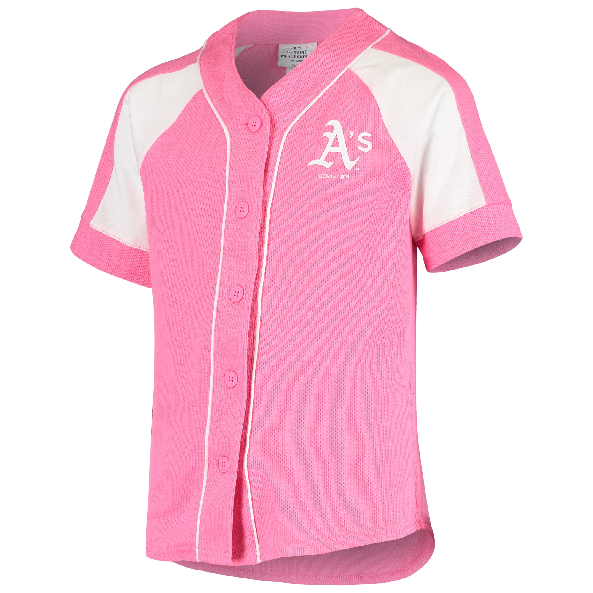 Alternative view of Oakland Athletics Youth Team Spirit Fashion Jersey – Pink