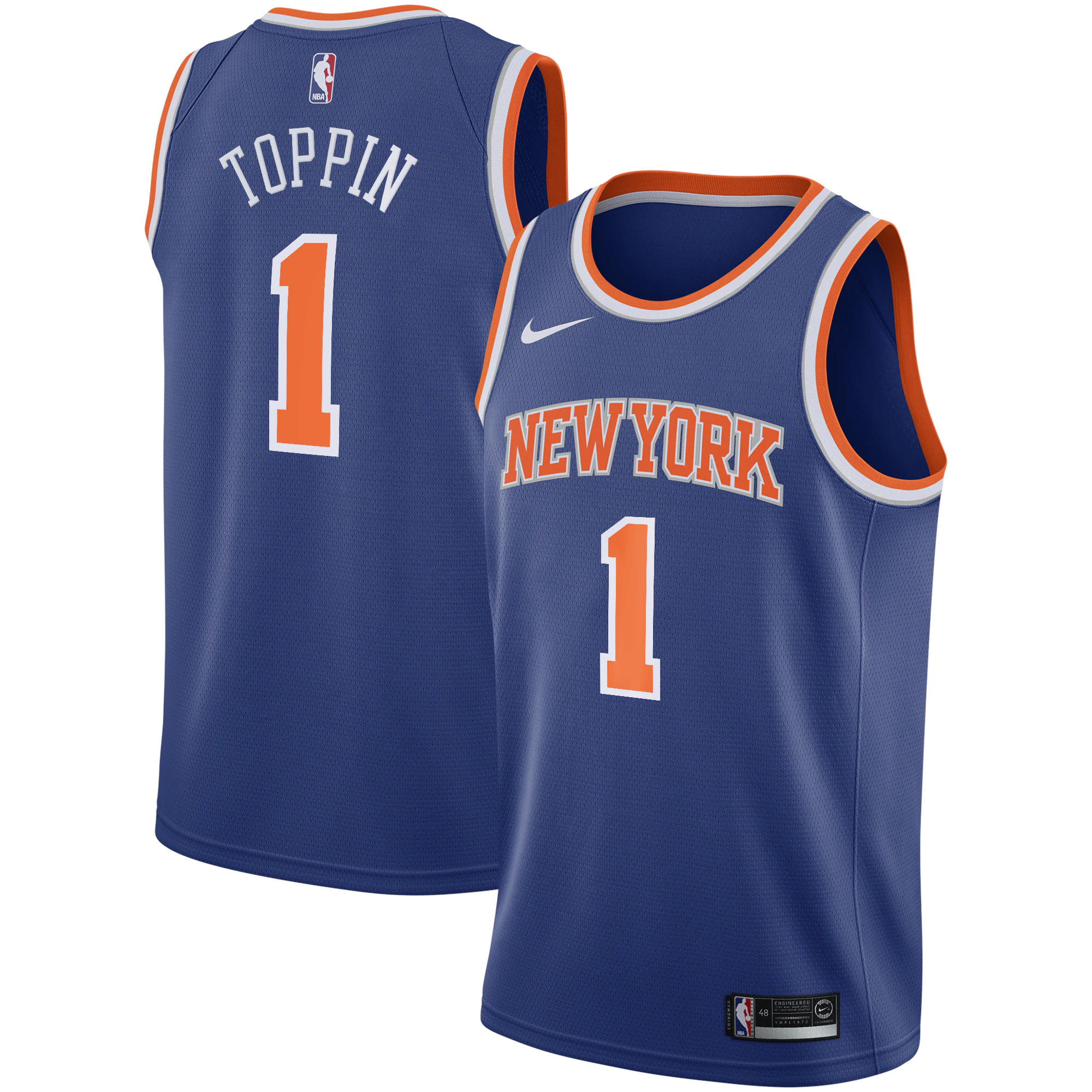 Alternative view of Obi Toppin New York Knicks 2020 Nba Draft First Round Pick Swingman Jersey Royal - Icon Edition