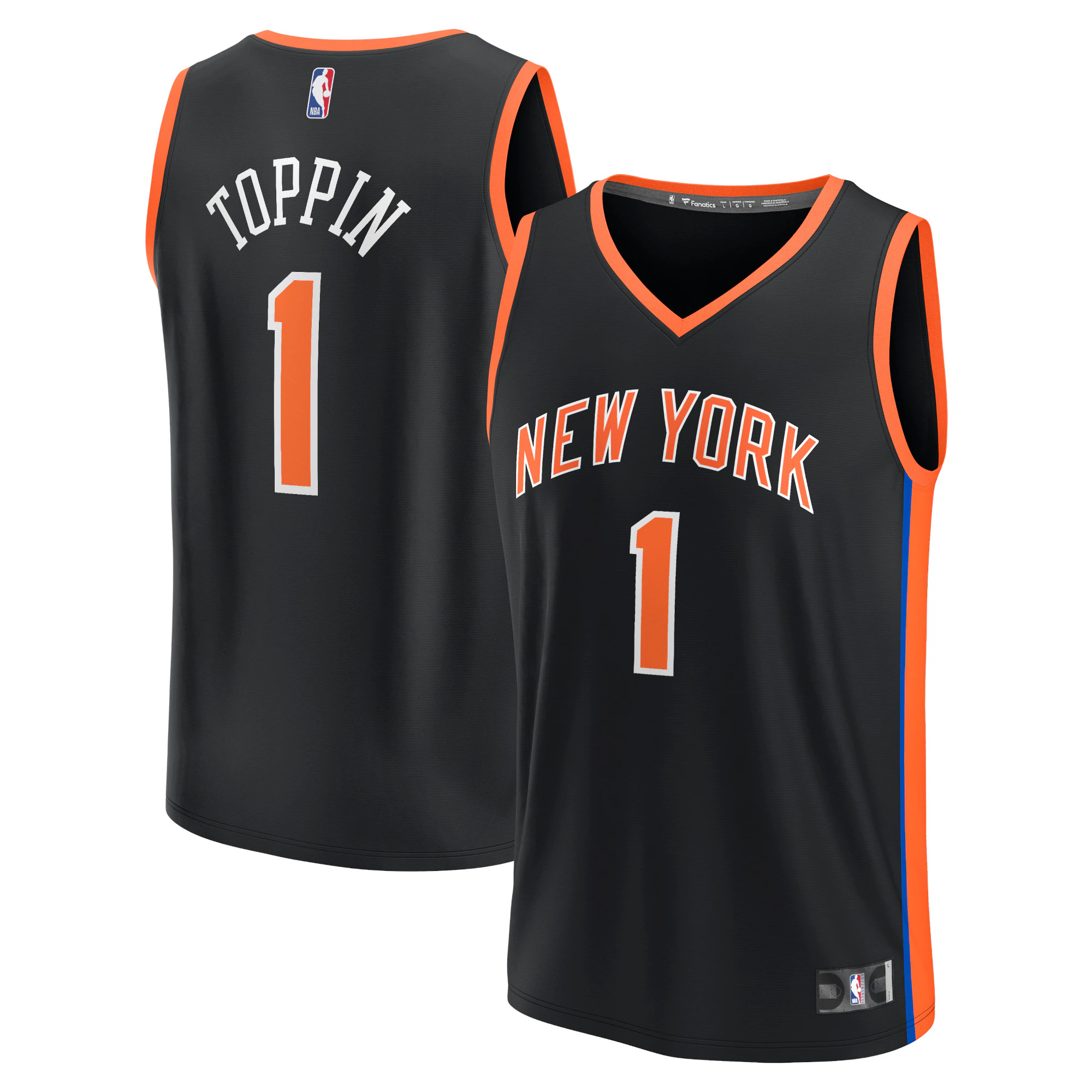 Obi Toppin New York Knicks Fanatics Branded 2022/23 Fastbreak Jersey - City Edition - Black