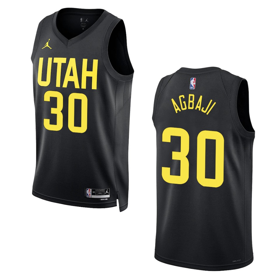 Ochai Agbaji Black Statement Edition 2022-23 Utah Jazz Swingman Jersey