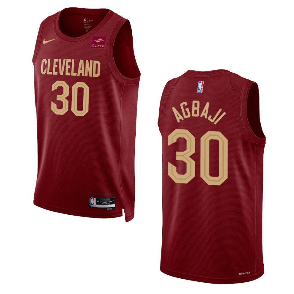 Ochai Agbaji Wine Icon 2022-23 Cleveland Cavaliers Swingman Jersey