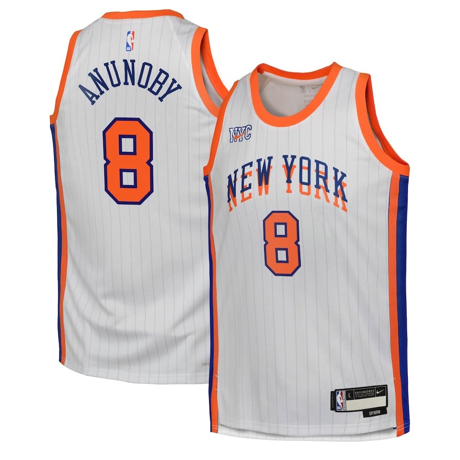OG Anunoby 8 New York Knicks 2024/25 Swingman Player YOUTH Jersey - City Edition - White - JS621 