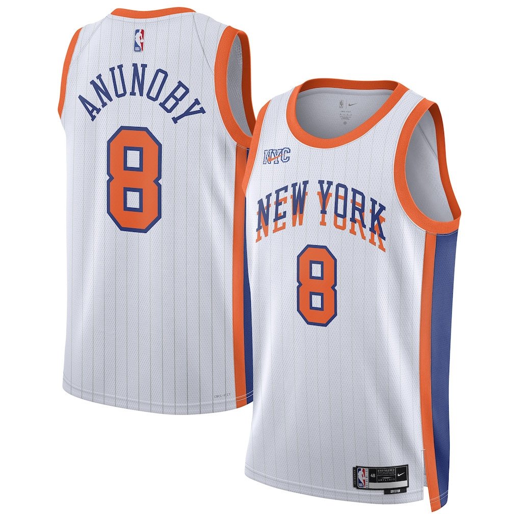 OG Anunoby 8 New York Knicks Unisex 2024/25 Swingman Player Jersey - City Edition - White - JS813 