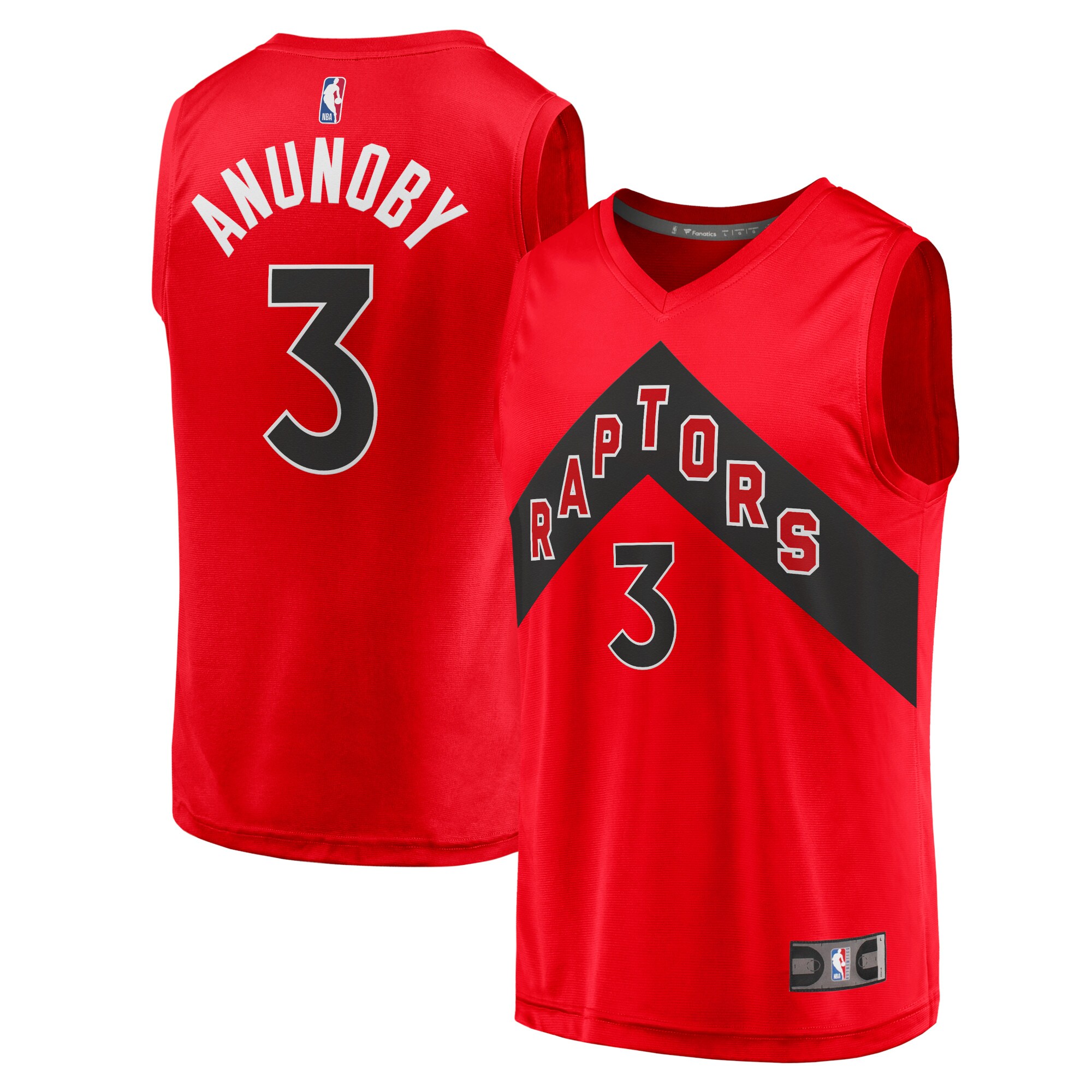 Alternative view of Og Anunoby Toronto Raptors Fanatics Branded Youth 2021/22 Fast Break Replica Jersey - Icon Edition - Red