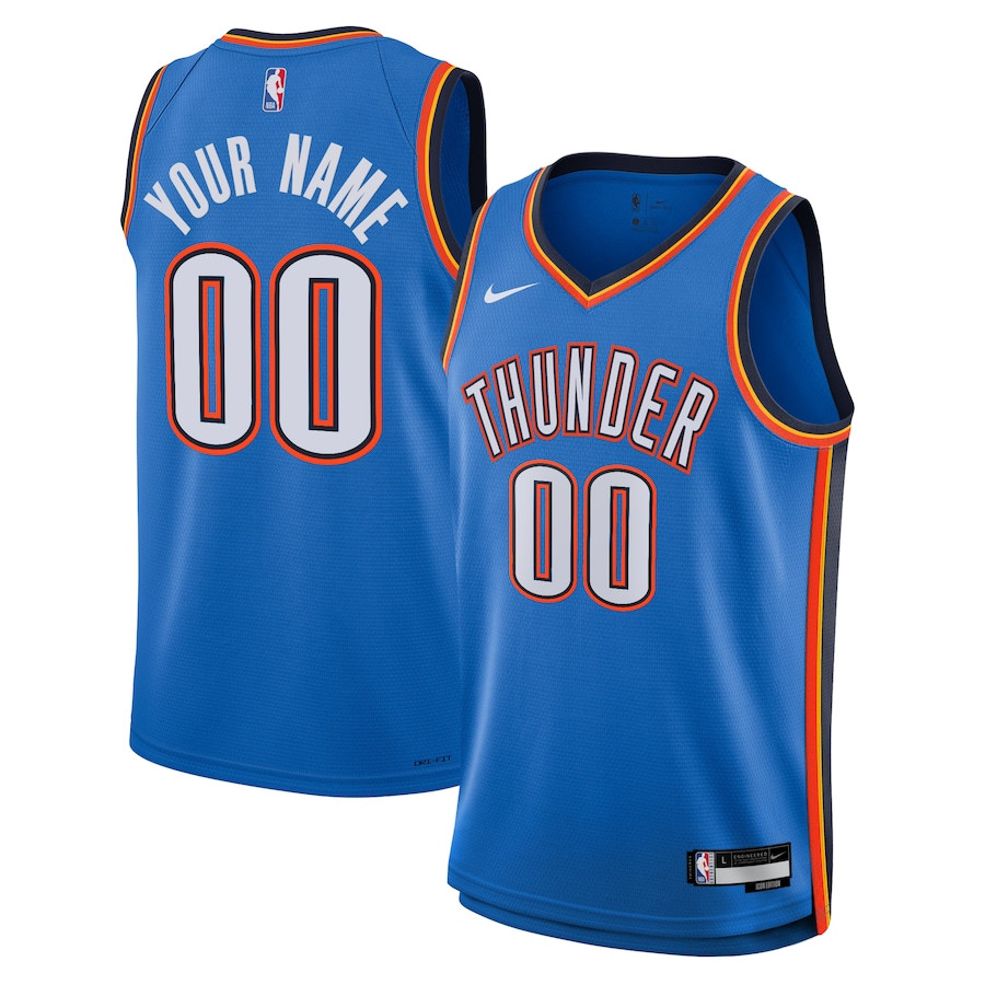 Oklahoma City Thunder 2023/24 Icon Swingman Custom Jersey - Blue - JS244 