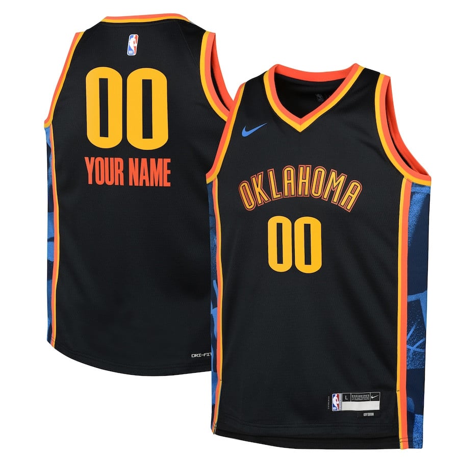 Oklahoma City Thunder 2024/25 Swingman Custom YOUTH Jersey - City Edition - Black - JS750 