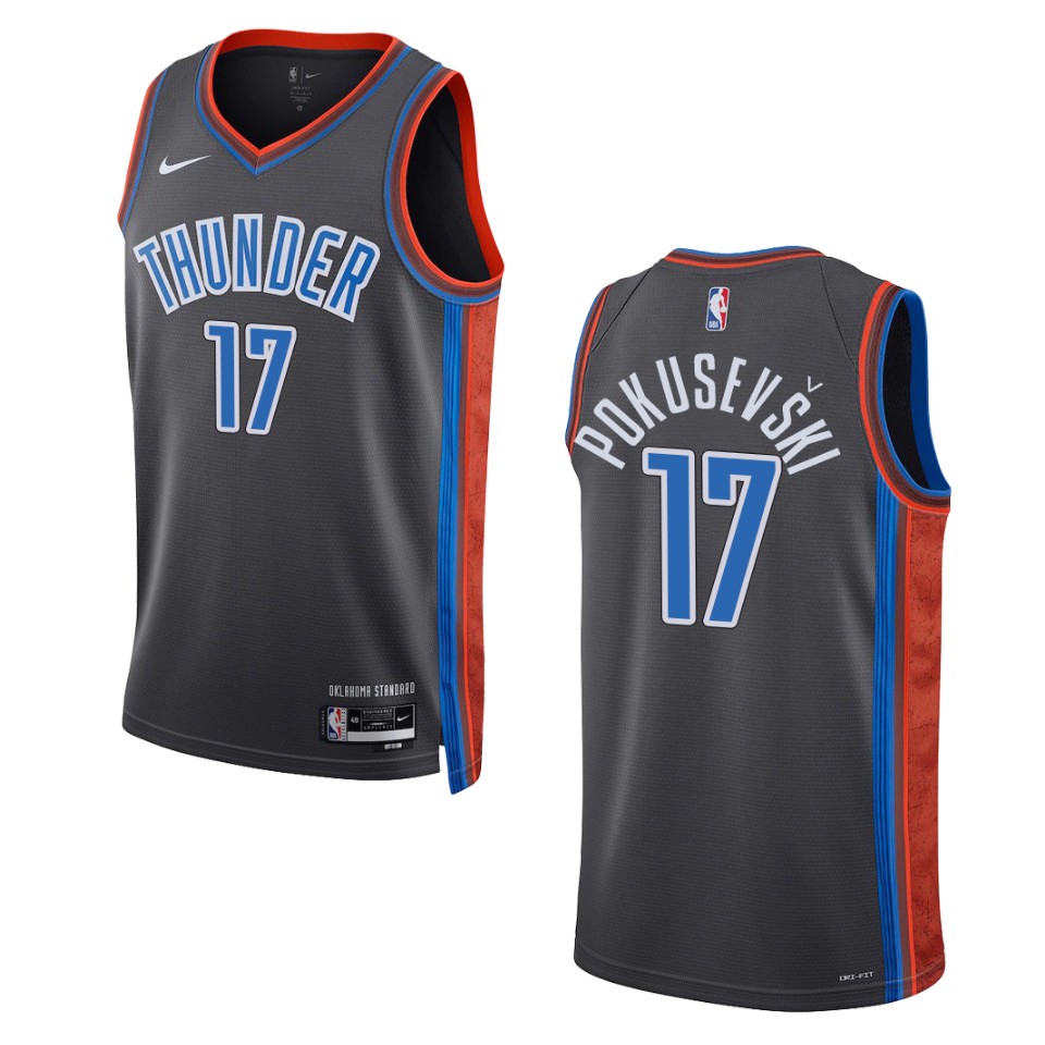 Oklahoma City Thunder Aleksej Pokusevski 2022-23 City Edition Gray Swingman Jersey