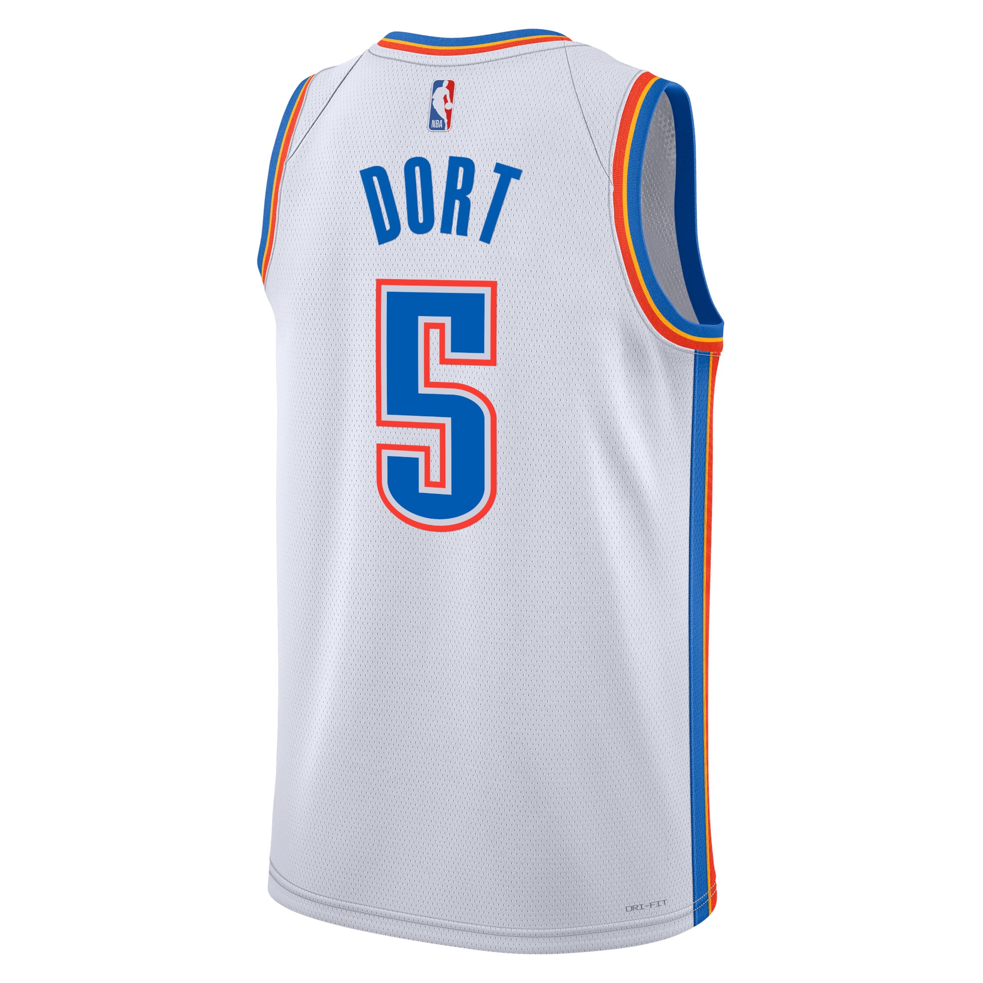 Alternative view of Oklahoma City Thunder Association Edition Swingman Jersey - White - Luguentz Dort - Unisex - JS250 