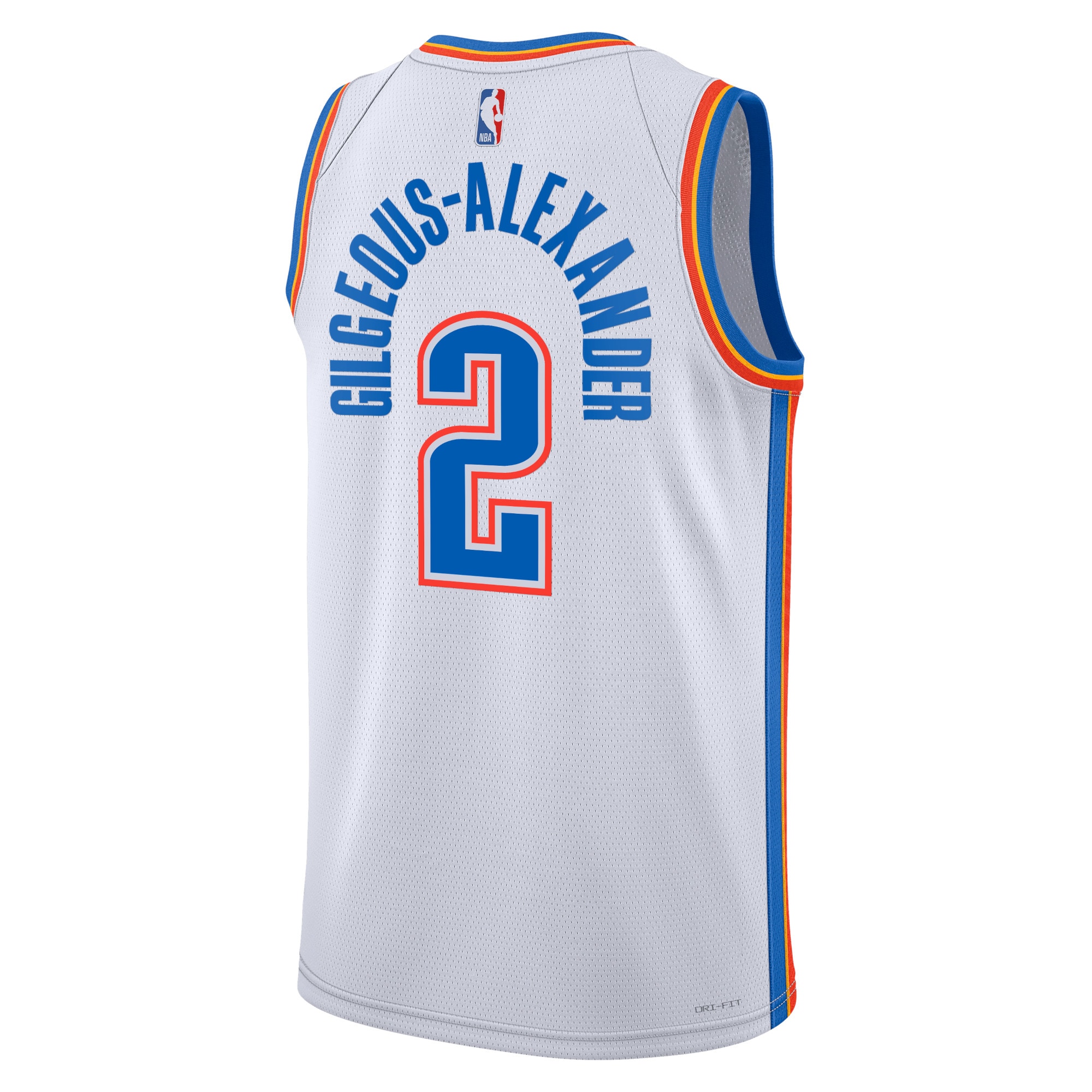 Alternative view of Oklahoma City Thunder Association Edition Swingman Jersey - White - Shai Gilgeous-Alexander - Unisex - JS903 
