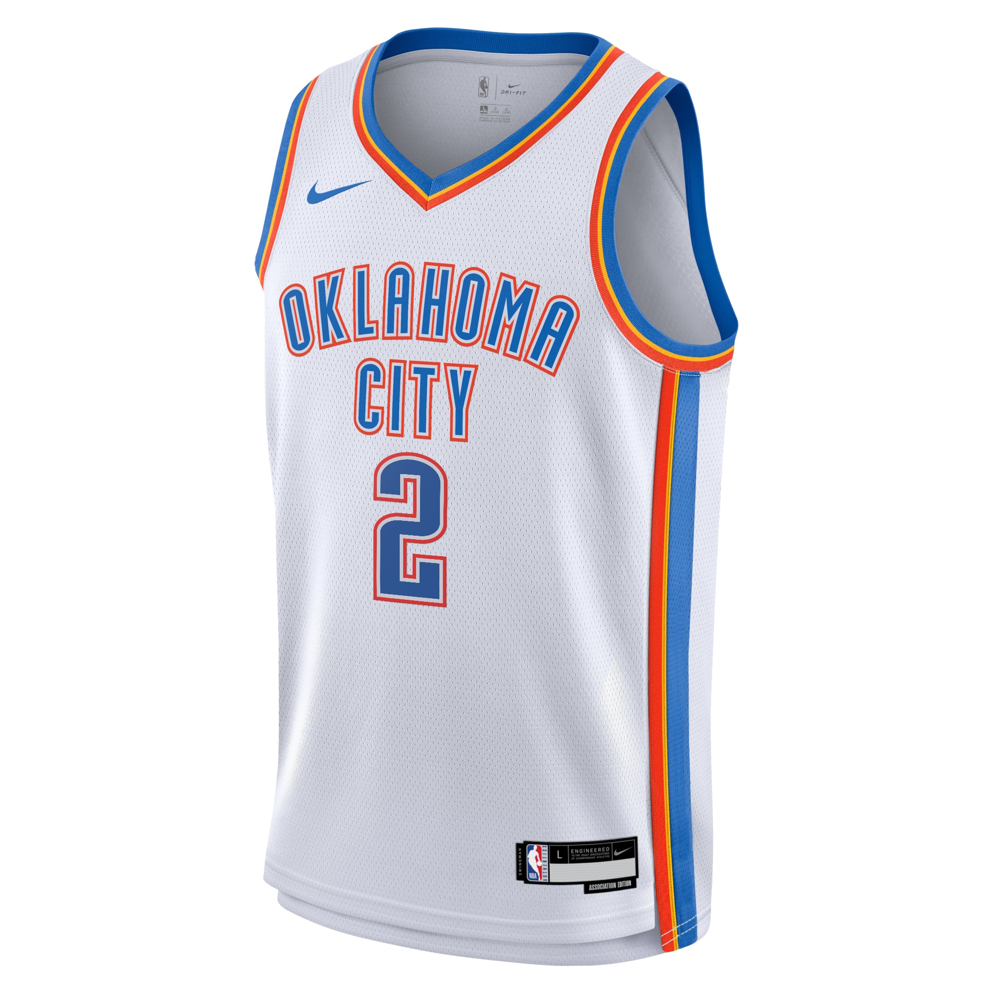 Alternative view of Oklahoma City Thunder Association Edition Swingman Jersey - White - Shai Gilgeous-Alexander - Youth - JS208 