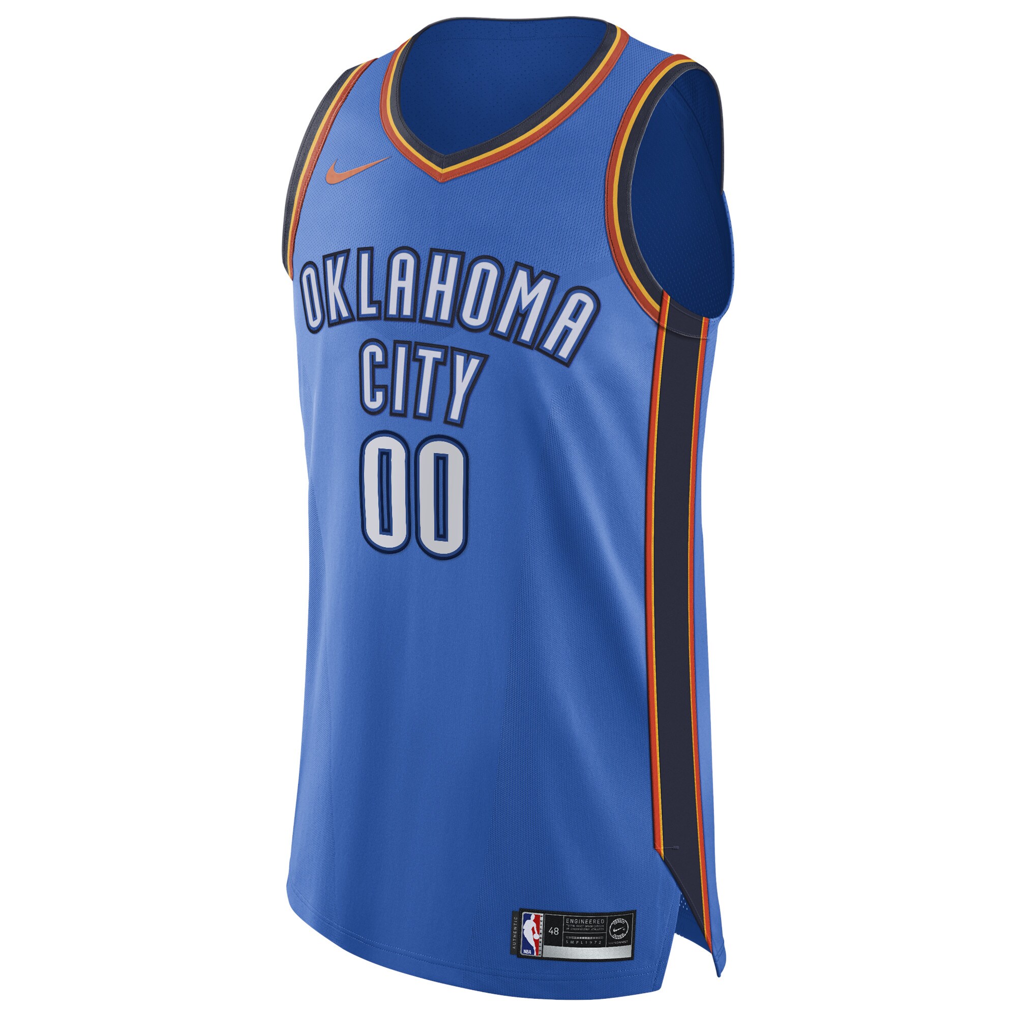 Alternative view of Oklahoma City Thunder Authentic Custom Jersey Blue - Icon Edition