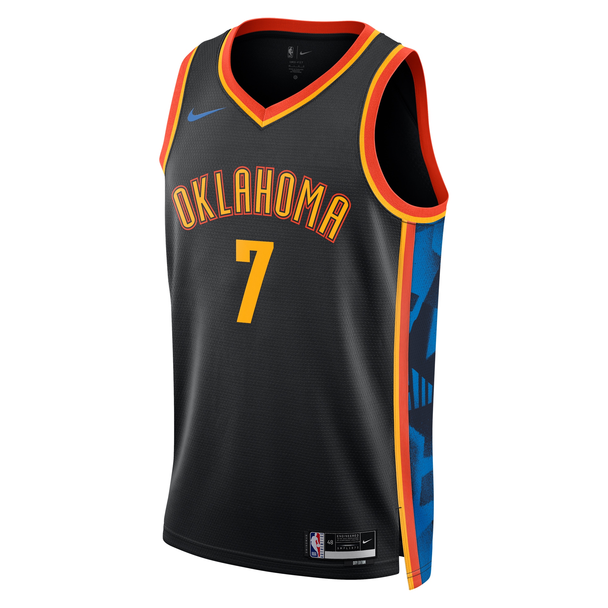 Alternative view of Oklahoma City Thunder City Edition Swingman Jersey 2024 - Black - Chet Holmgren - Unisex - JS740 