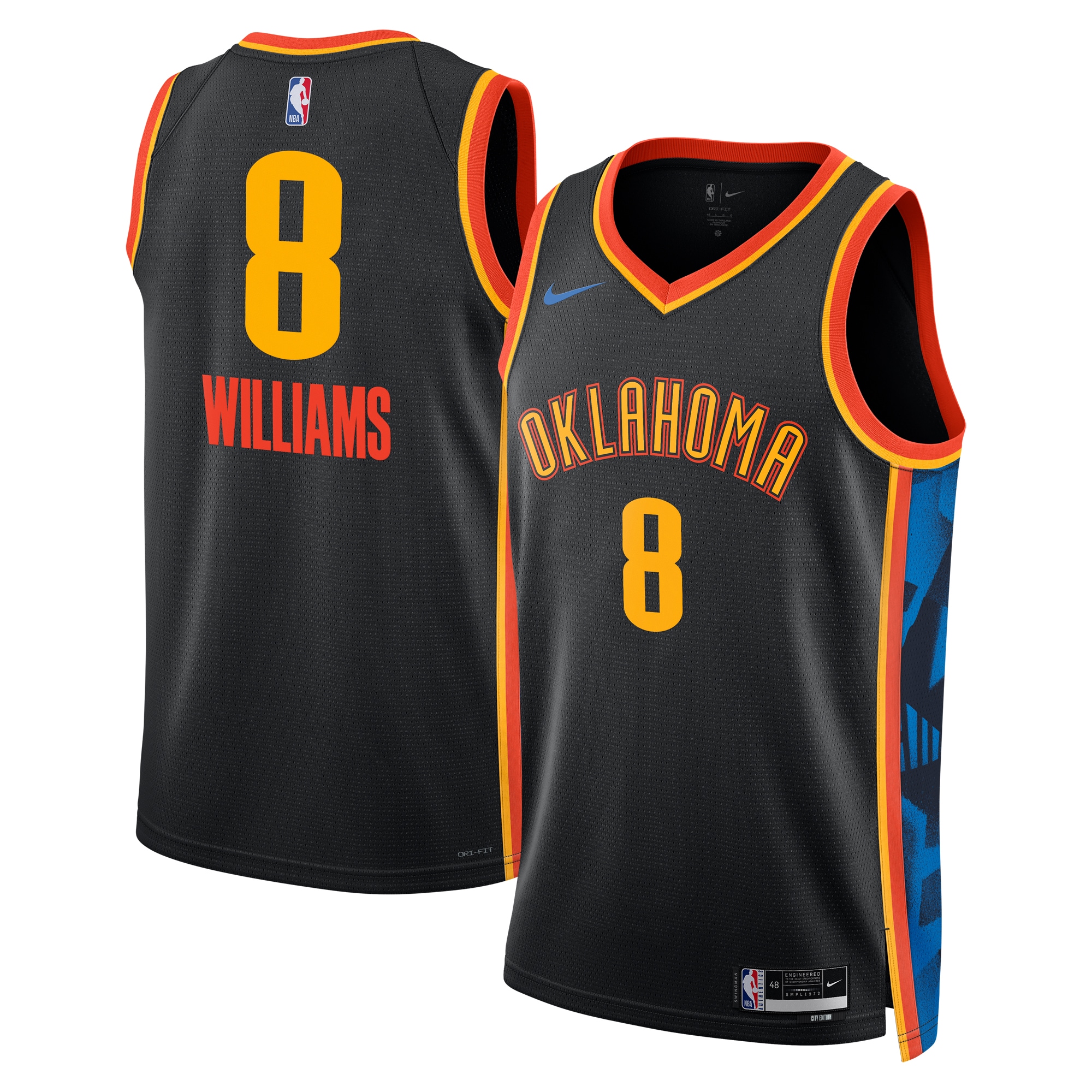 Oklahoma City Thunder City Edition Swingman Jersey 2024 - Black - Jalen Williams - Unisex - JS323 