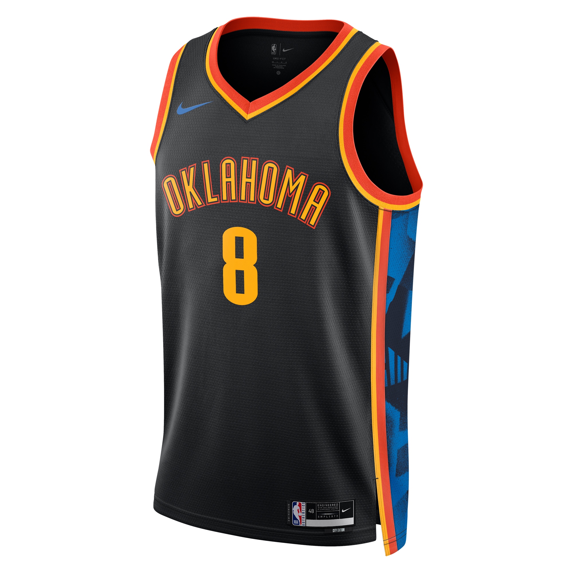 Alternative view of Oklahoma City Thunder City Edition Swingman Jersey 2024 - Black - Jalen Williams - Unisex - JS323 