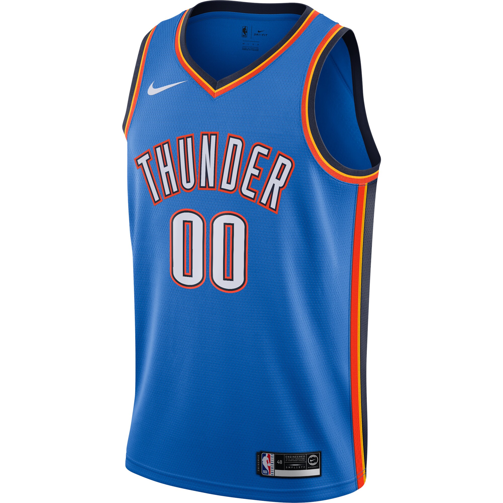 Alternative view of Oklahoma City Thunder Custom Swingman Jersey - Icon Edition - Blue