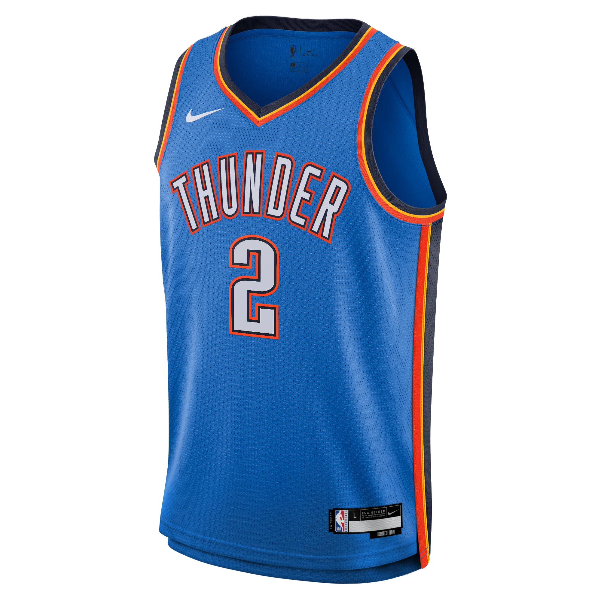 Alternative view of Oklahoma City Thunder Icon Edition Swingman Jersey - Blue - Shai Gilgeous-Alexander - Youth - JS811 