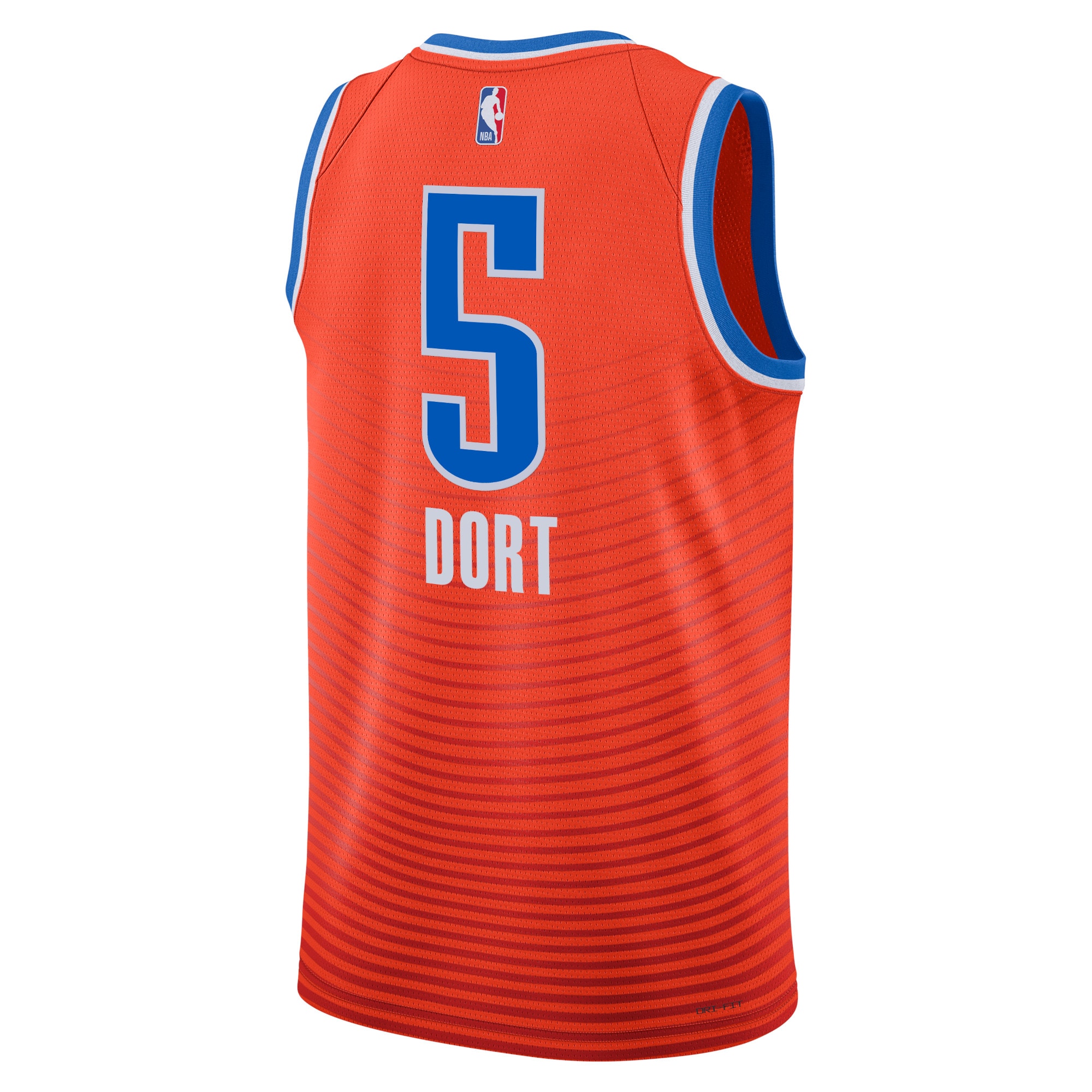 Alternative view of Oklahoma City Thunder Jordan Statement Edition Swingman Jersey - Orange - Luguentz Dort - Unisex - JS315 