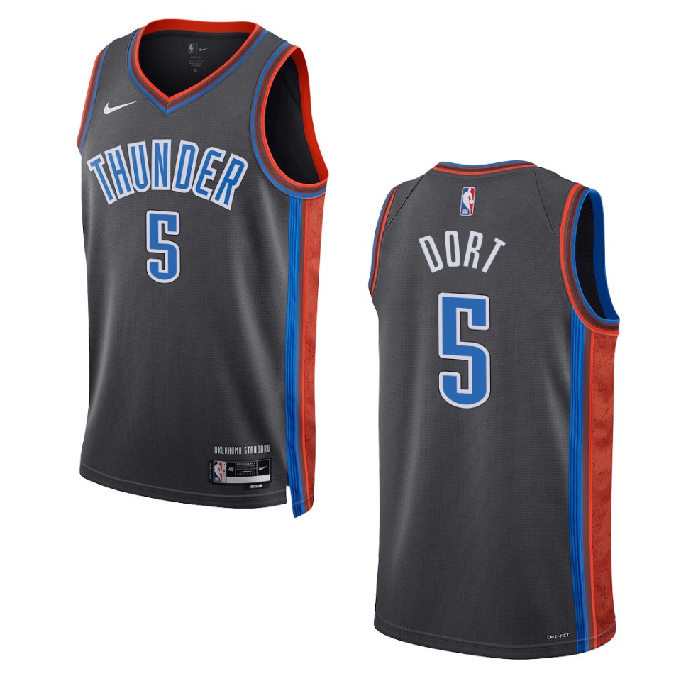 Oklahoma City Thunder Luguentz Dort 2022-23 City Edition Gray Swingman Jersey