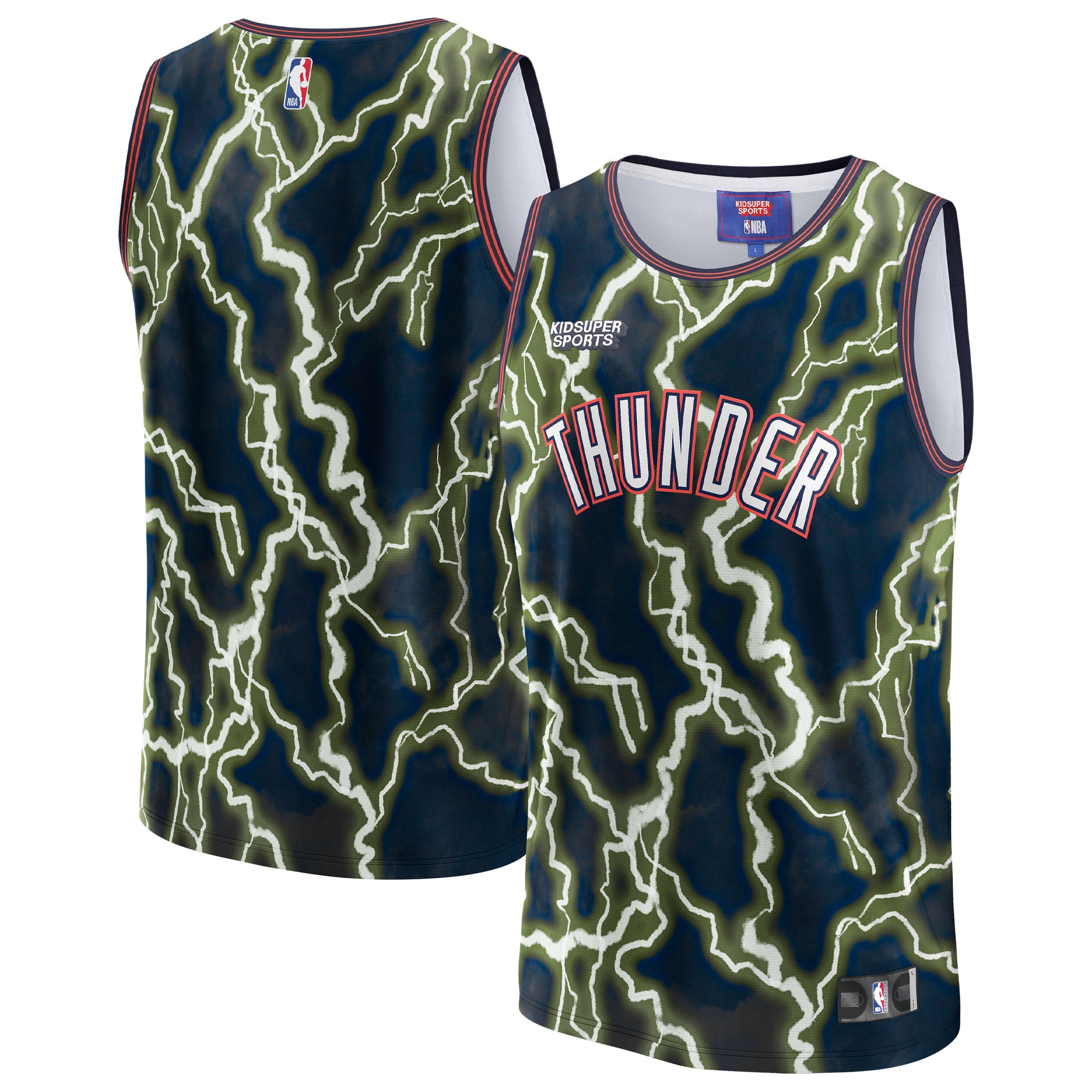 Oklahoma City Thunder Nba & Kidsuper Studios By Fanatics Unisex Hometown Jersey - Black