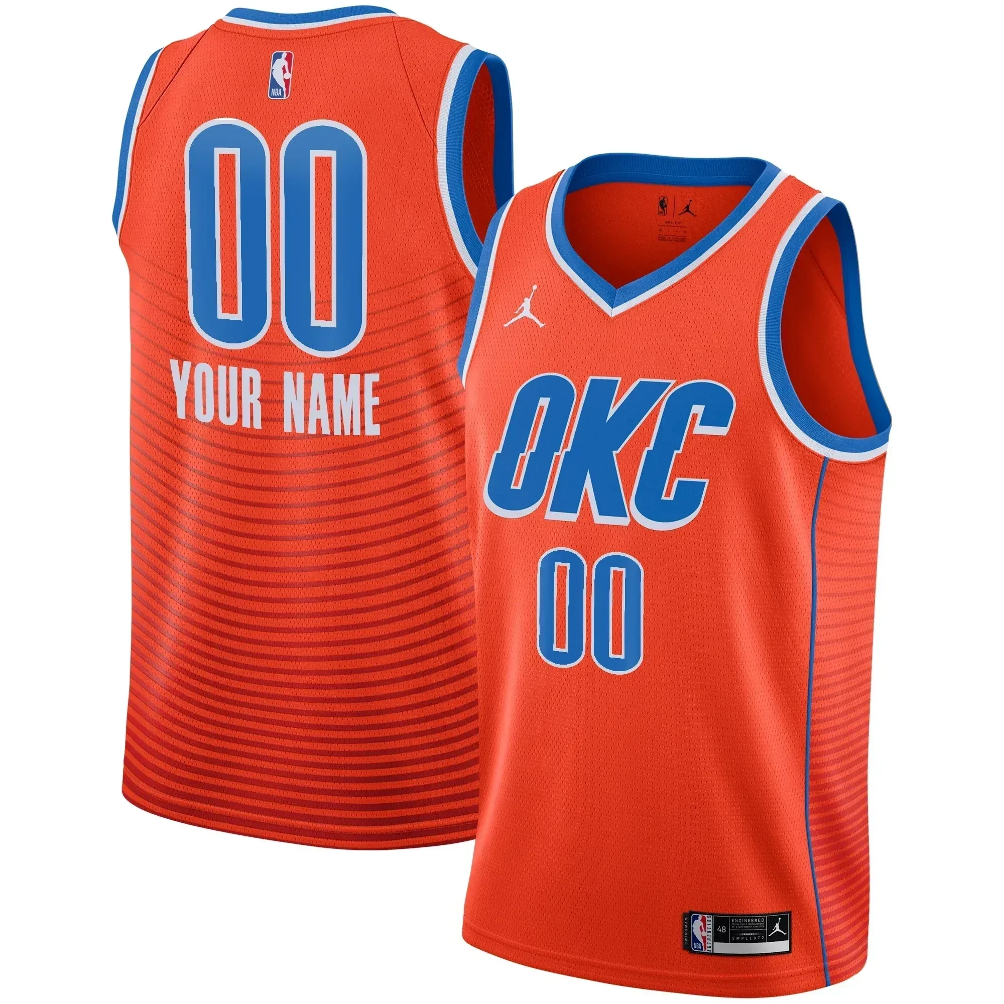 Oklahoma City Thunder Swingman Custom Jersey - Statement Edition - Orange - JS611 
