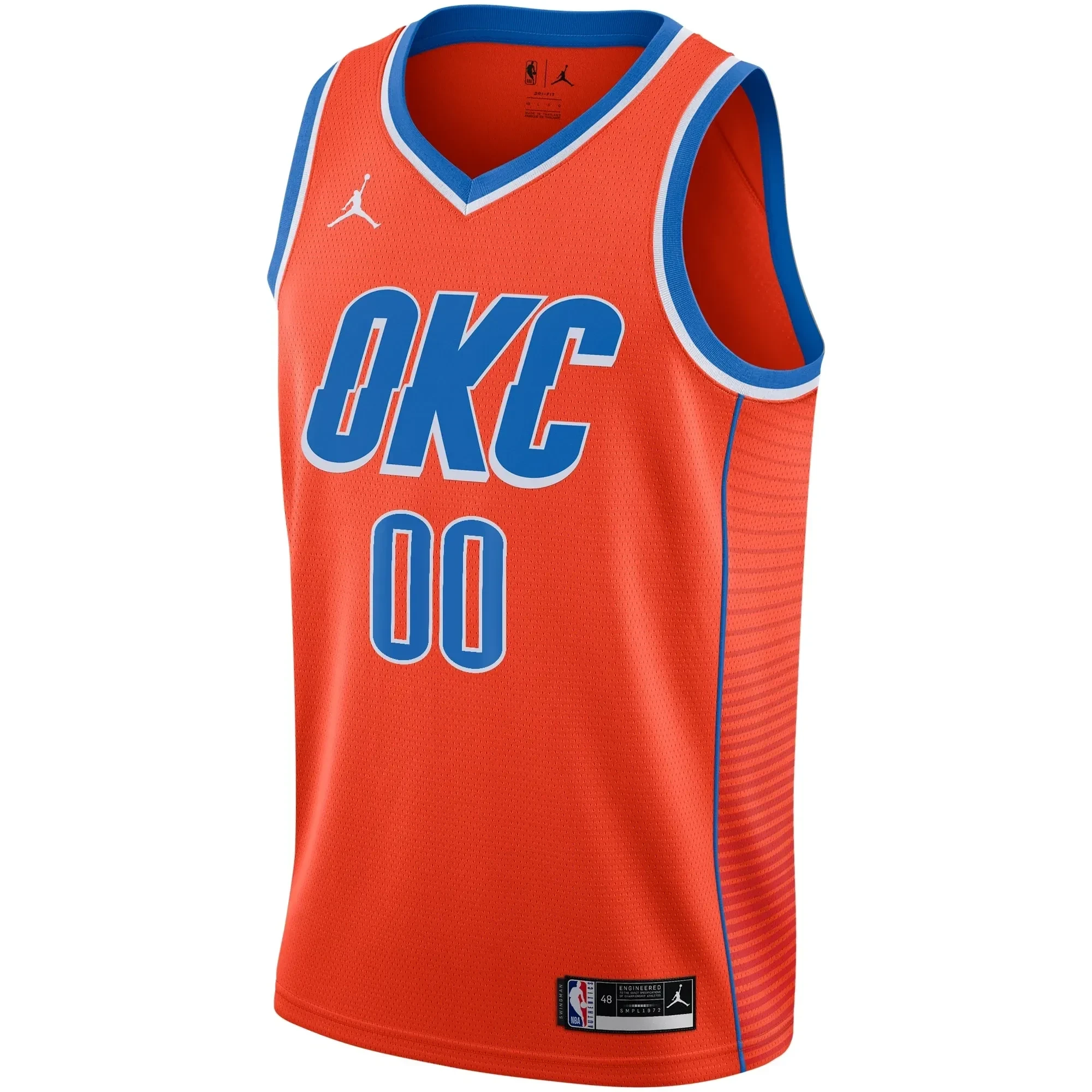 Alternative view of Oklahoma City Thunder Swingman Custom Jersey - Statement Edition - Orange - JS611 