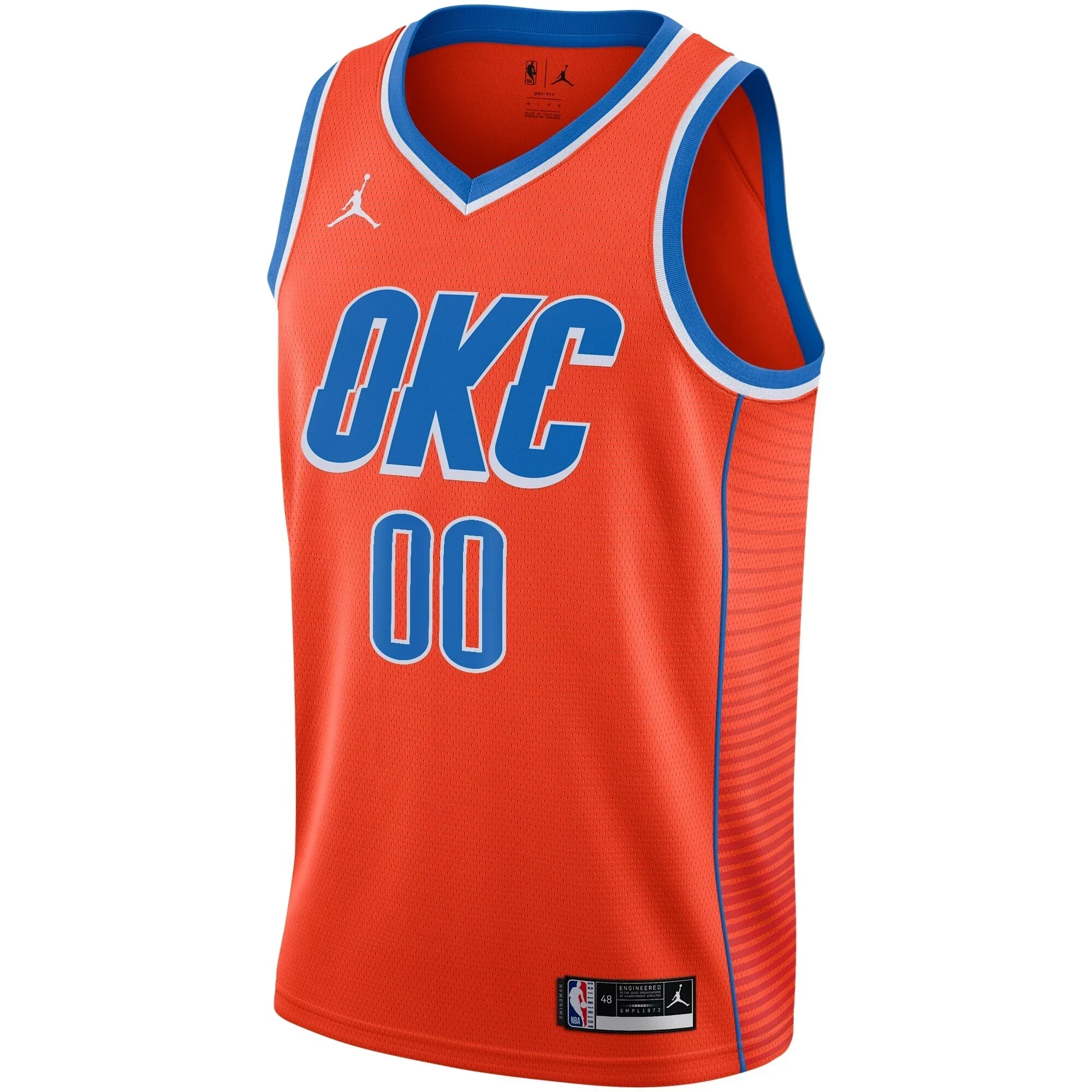 Alternative view of Oklahoma City Thunder Swingman Custom Jersey - Statement Edition - Orange - JS946 