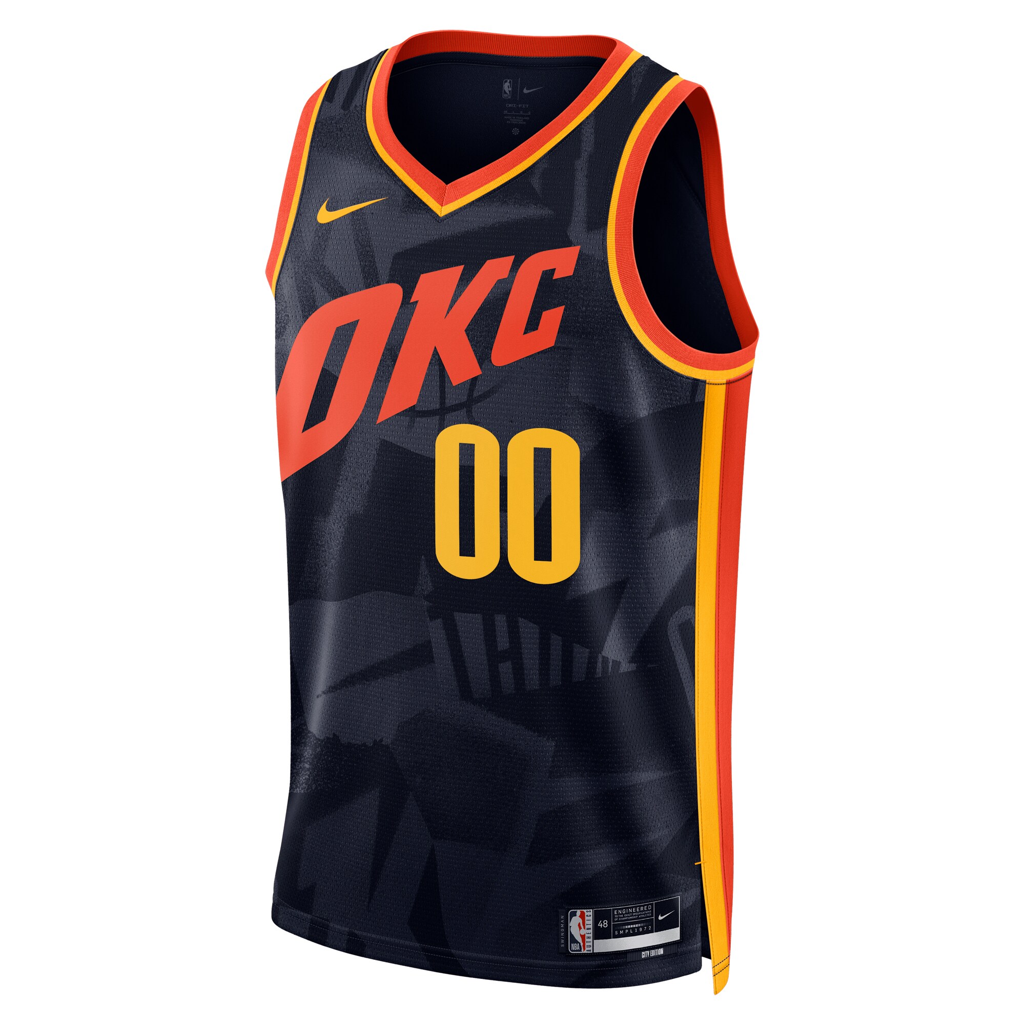 Alternative view of Oklahoma City Thunder Unisex 2023/24 Custom Swingman Jersey - Navy - City Edition