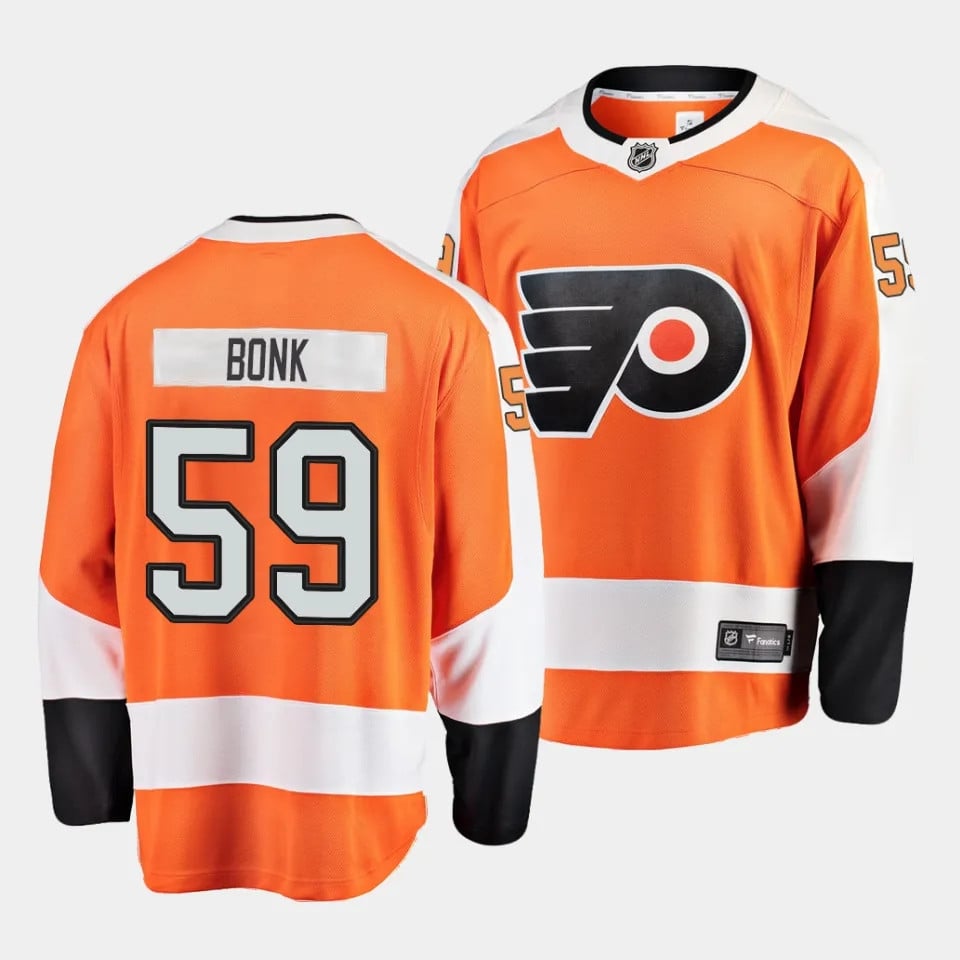 Oliver Bonk #59 Philadelphia Flyers 2023 Draft Home Men Jersey - Orange - JS758 