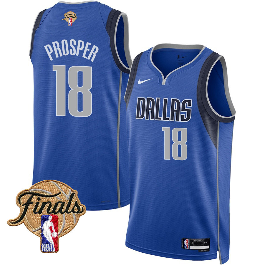 Olivier-Maxence Prosper 18 Dallas Mavericks 2024 FINALS PATCH Swingman Jersey - Icon Edition - Blue - JS916 