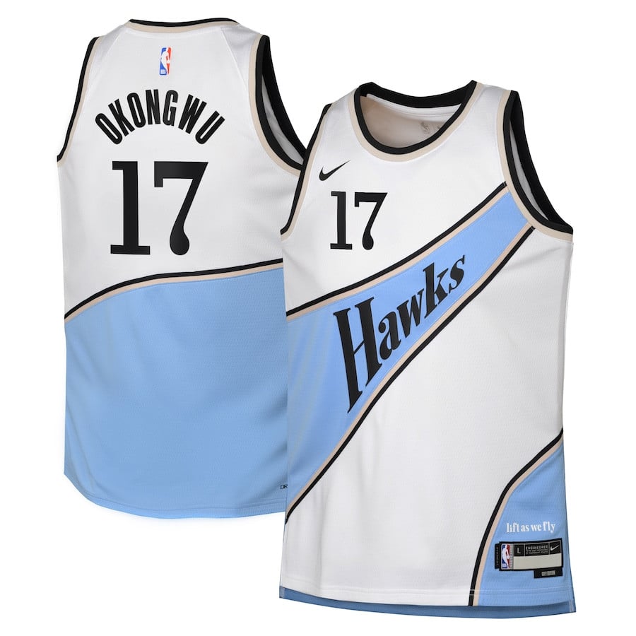 Onyeka Okongwu 17 Atlanta Hawks 2024/25 Swingman Player YOUTH Jersey - City Edition - White - JS479 