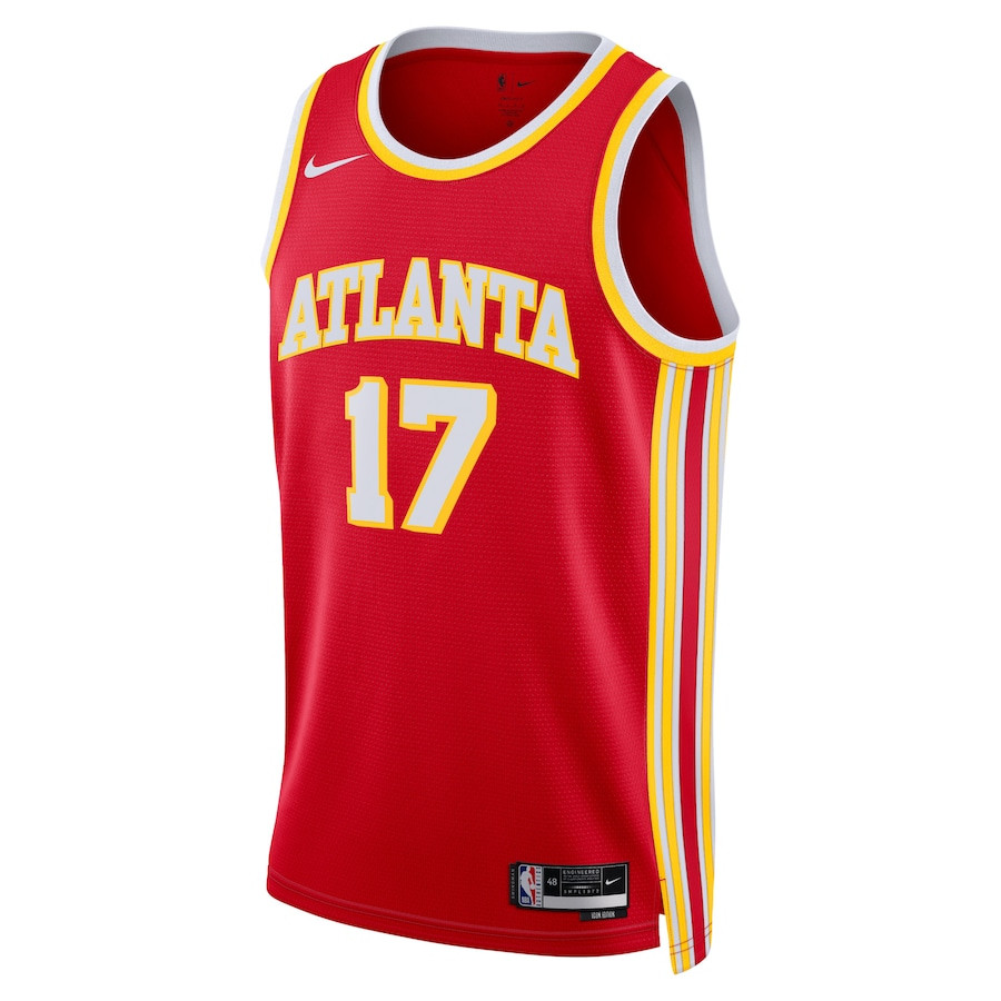 Alternative view of Onyeka Okongwu 17 Atlanta Hawks Unisex Swingman Jersey - Icon Edition - Red - JS247 