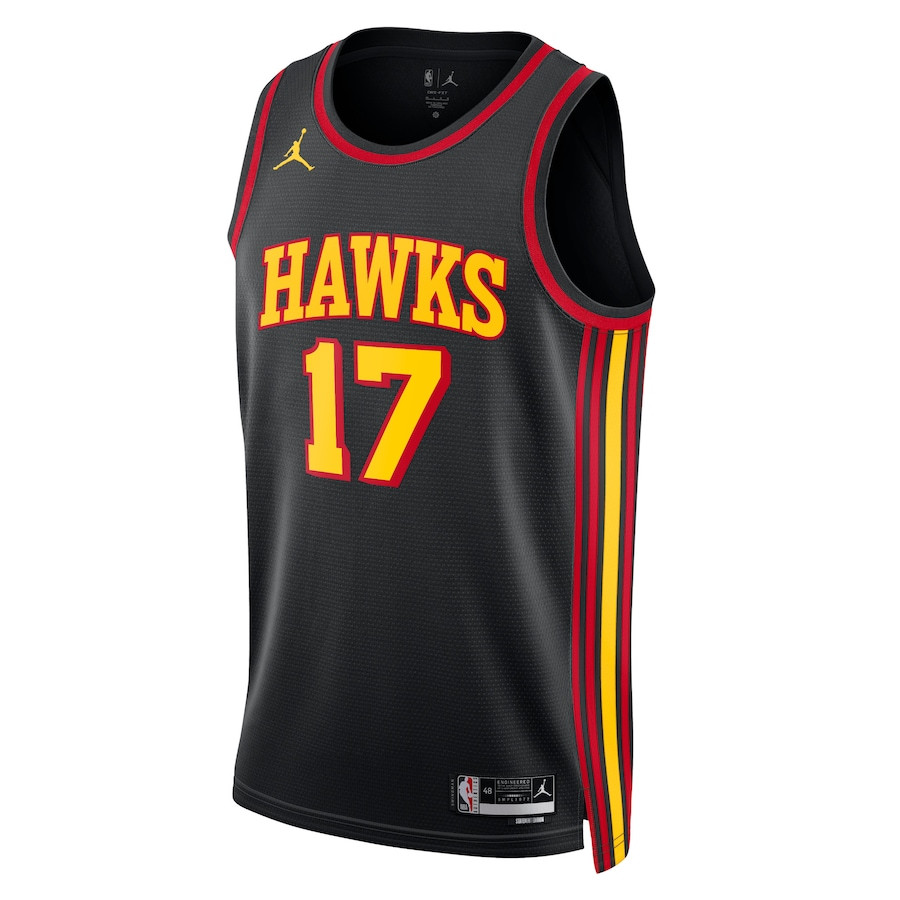 Alternative view of Onyeka Okongwu 17 Atlanta Hawks Unisex Swingman Jersey - Statement Edition - Black - JS993 