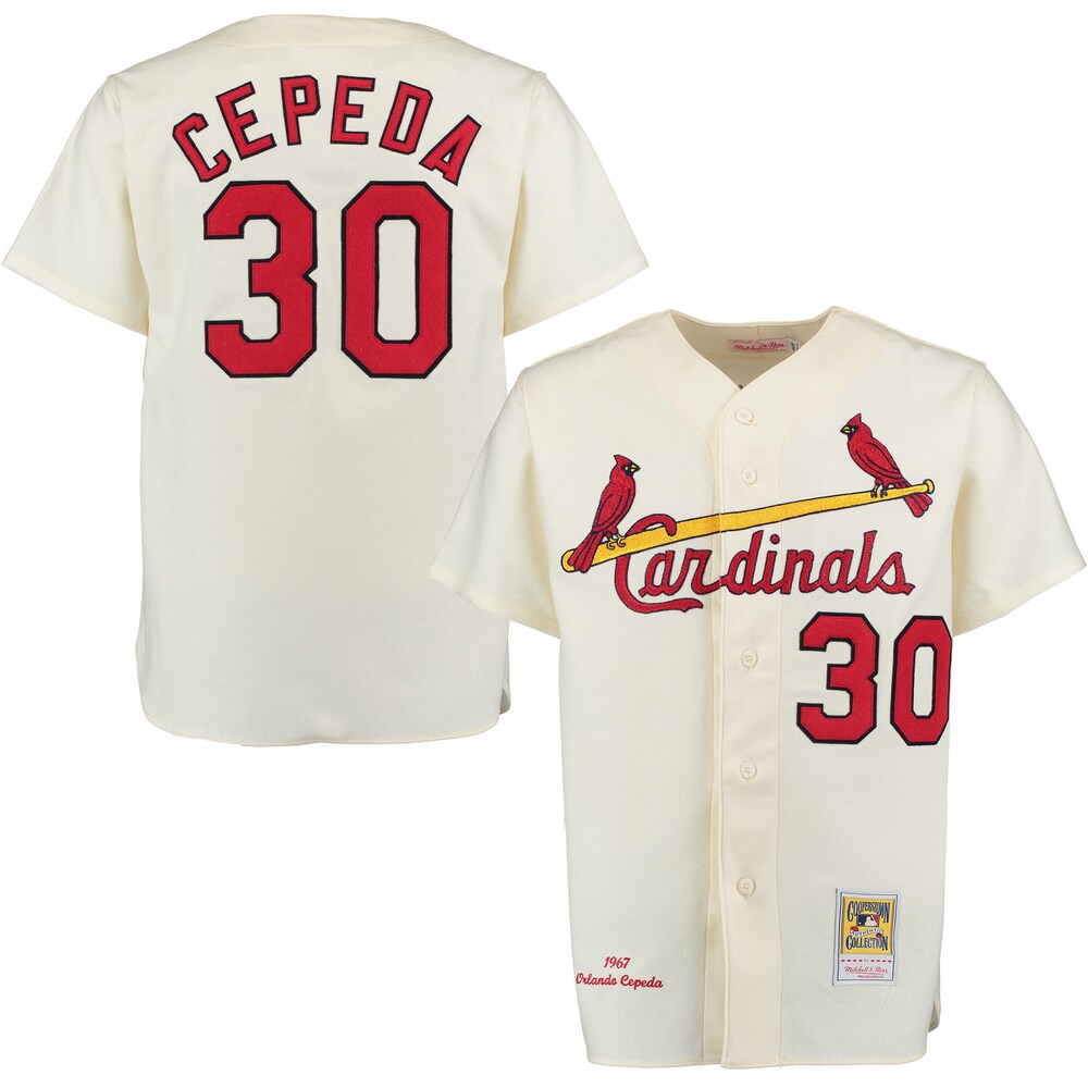 Orlando Cepeda 1967 St. Louis Cardinals Mitchell & Ness Home Throwback Jersey - Cream
