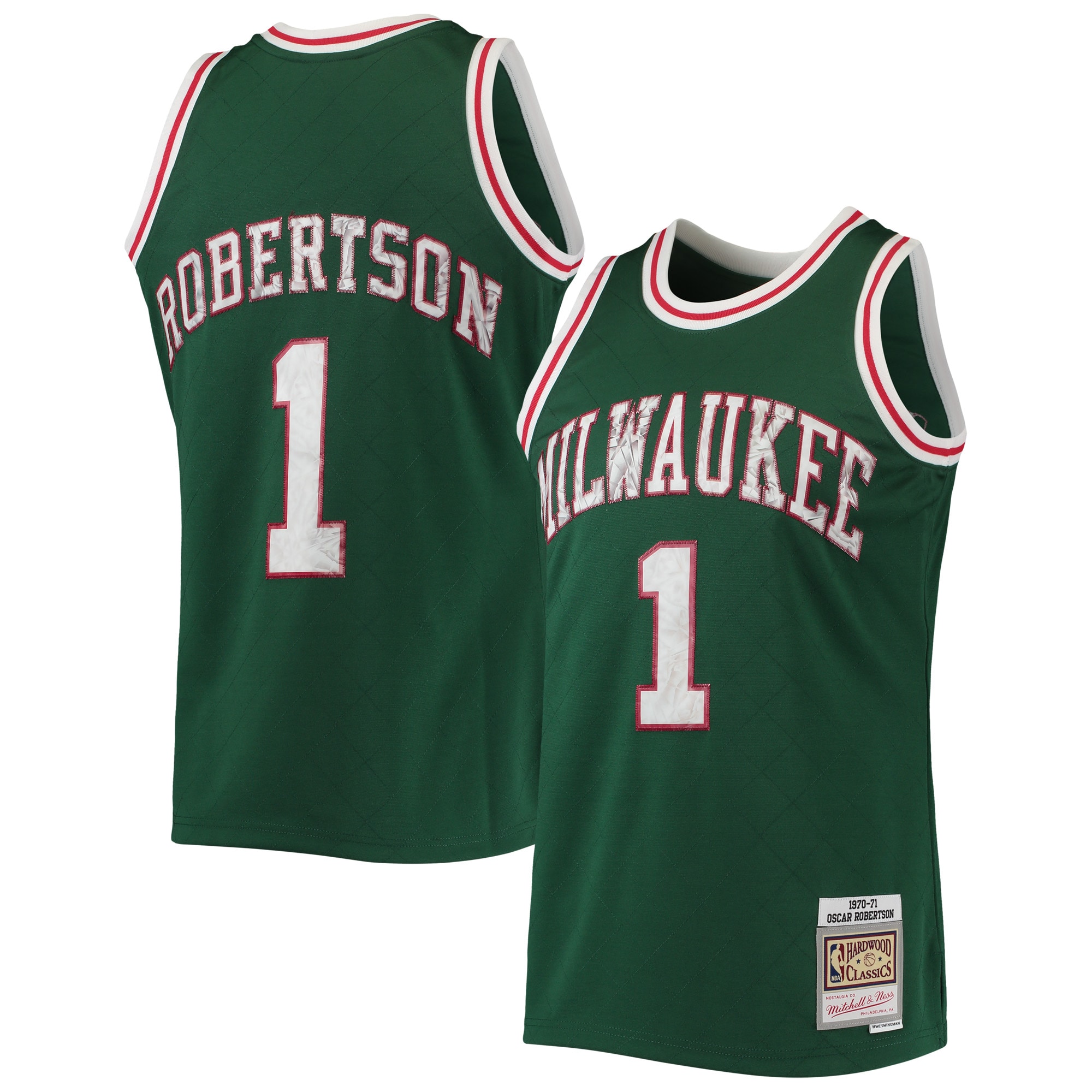 Oscar Robertson Milwaukee Bucks Mitchell & Ness 1996/97 Hardwood Classics Nba 75th Anniversary Diamond Swingman Jersey - Green