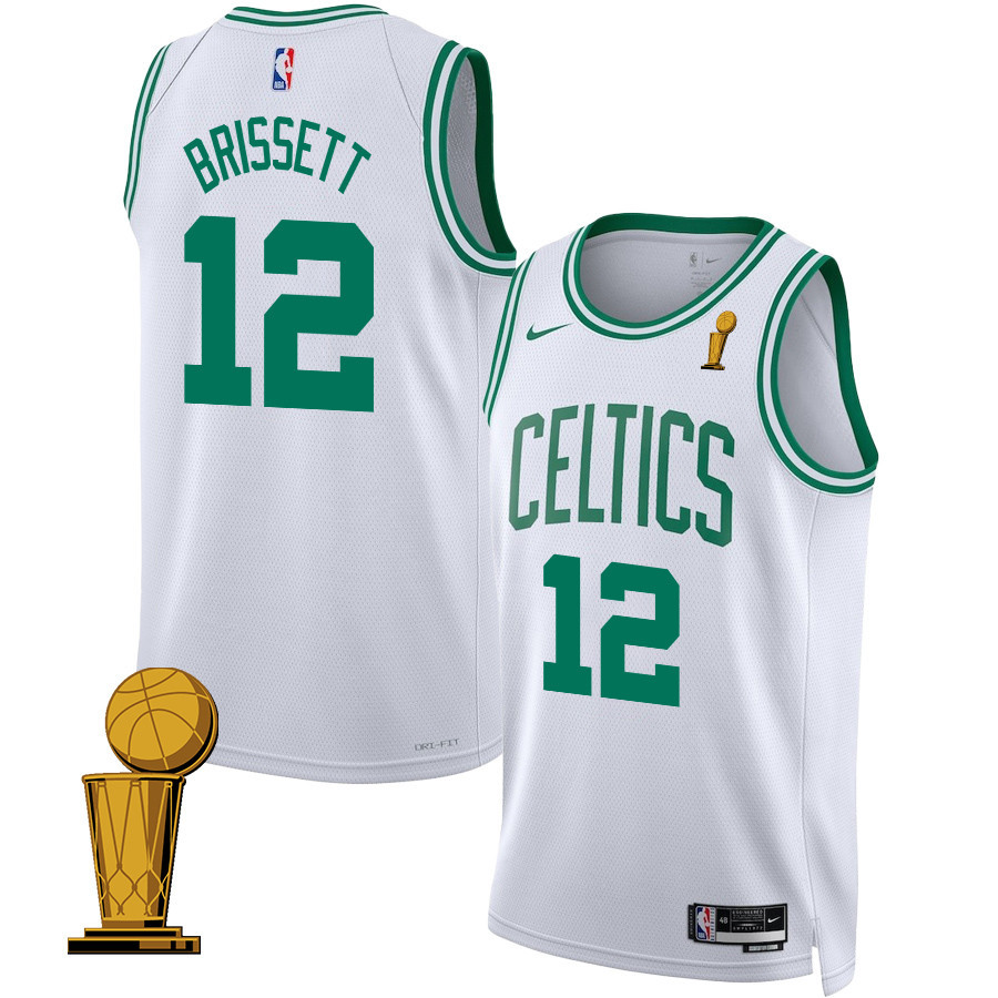 Oshae Brissett 12 Boston Celtics 2024 FINALS CHAMPIONS Swingman Jersey - Association Edition - White - JS389