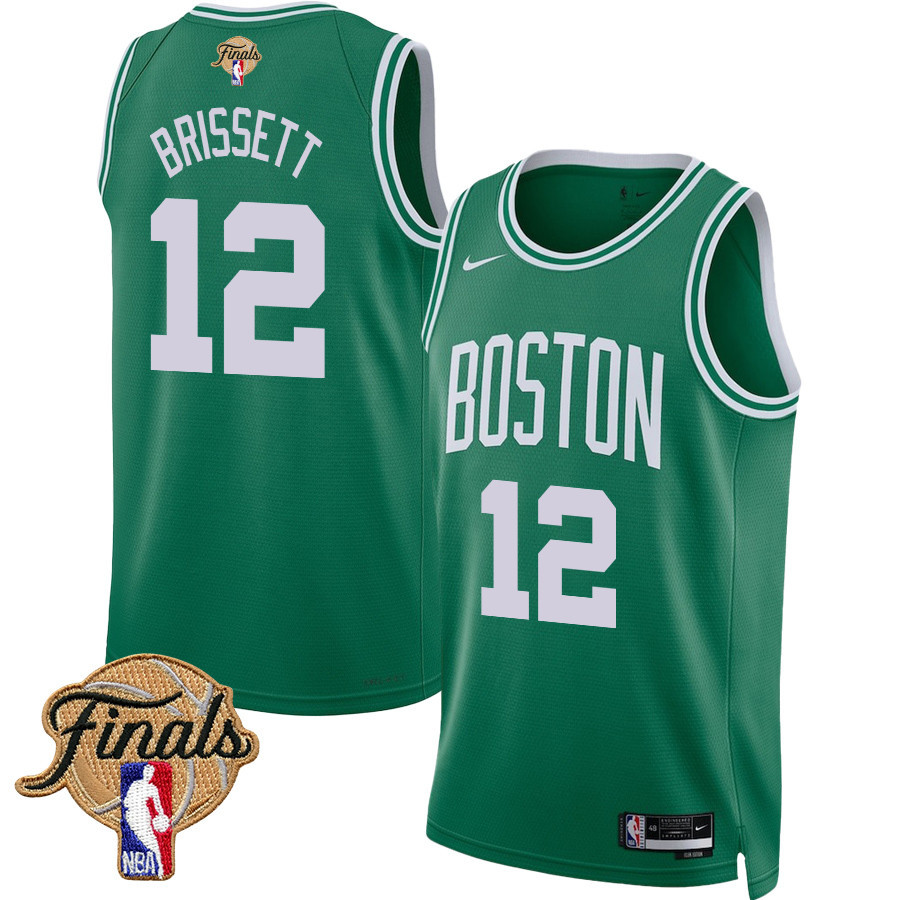 Oshae Brissett 12 Boston Celtics 2024 FINALS PATCH Icon Edition Jersey - Kelly Green - JS902