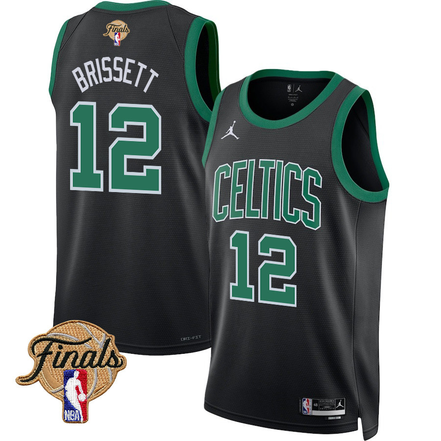 Oshae Brissett 12 Boston Celtics 2024 FINALS PATCH Swingman Jersey - Statement Edition - Black - JS642