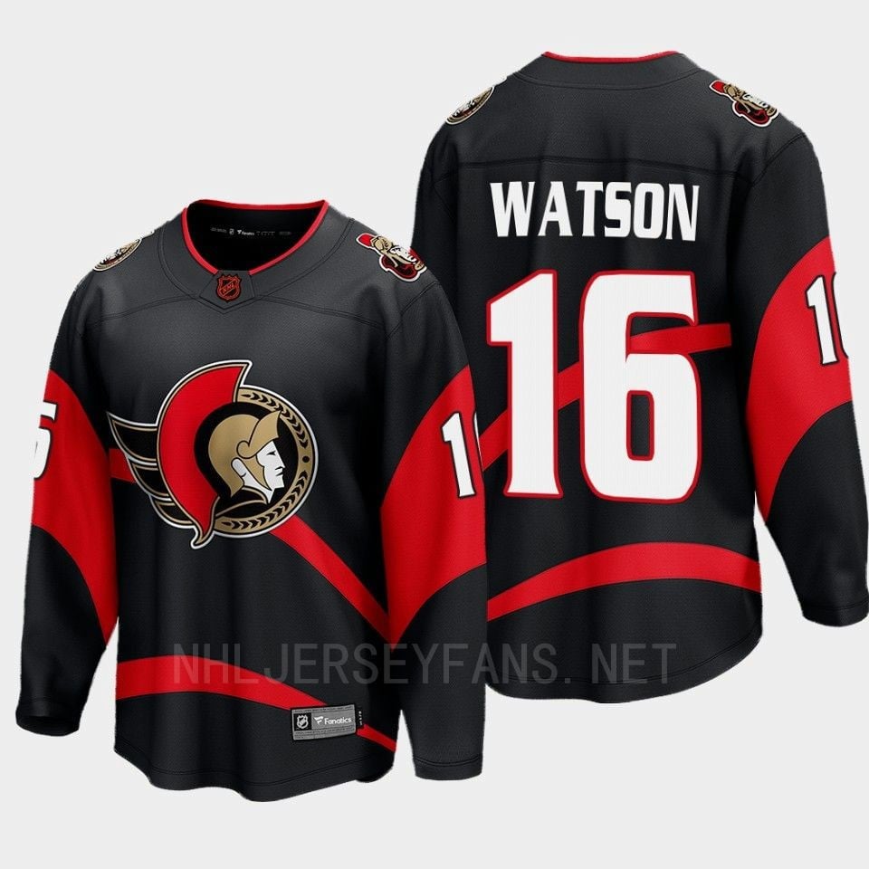 Ottawa Senators 2022 Austin Watson 16 Special Edition 2.0 Black Jersey Breakaway Player - JS622 