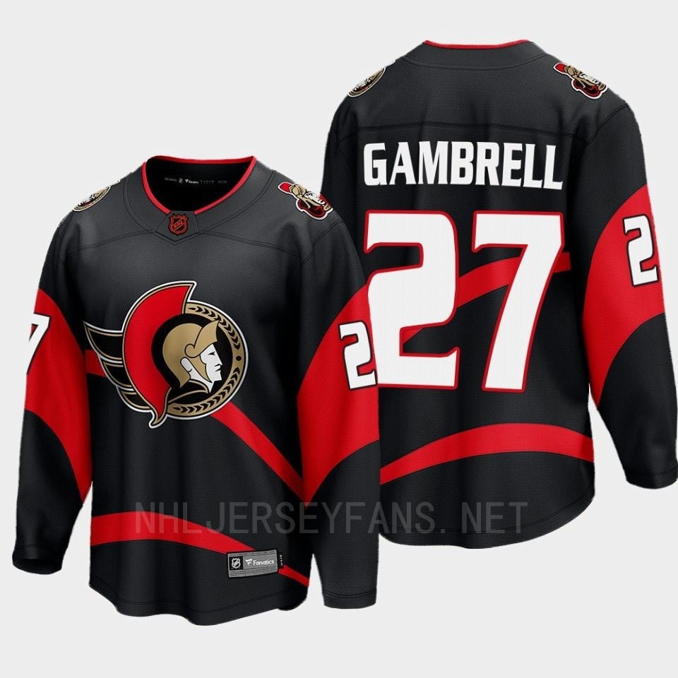 Ottawa Senators 2022 Dylan Gambrell 27 Special Edition 2.0 Black Jersey Breakaway Player - JS997 