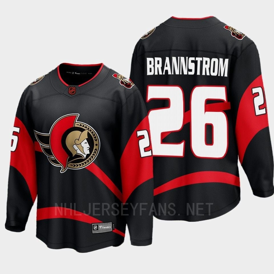 Ottawa Senators 2022 Erik Brannstrom 26 Special Edition 2.0 Black Jersey Breakaway Player - JS192 