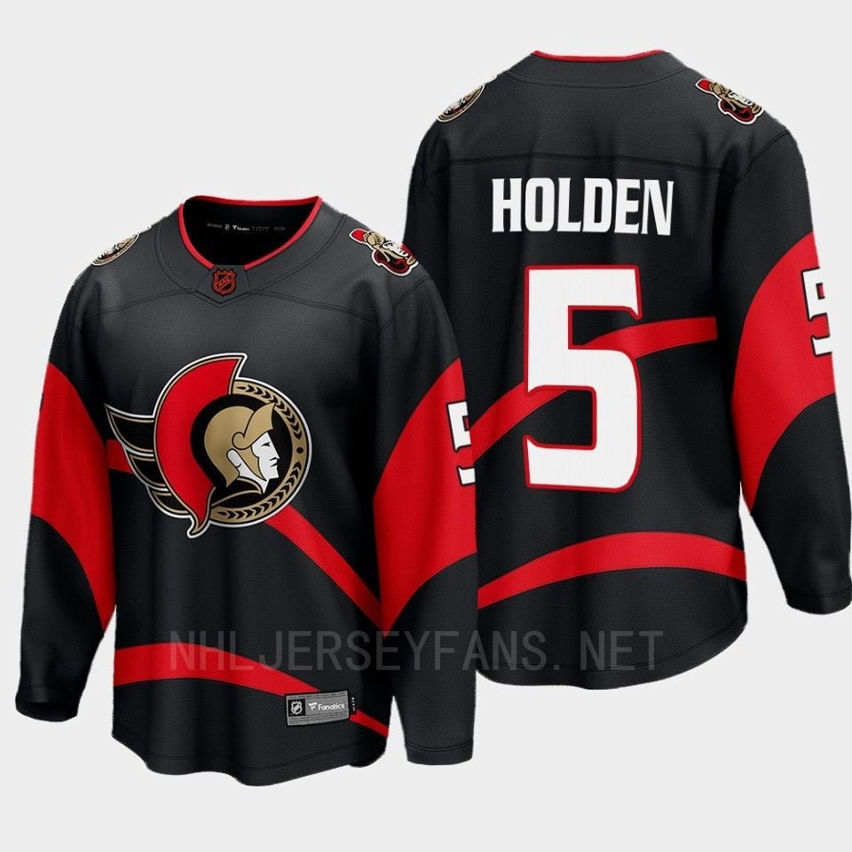 Ottawa Senators 2022 Nick Holden 5 Special Edition 2.0 Black Jersey Breakaway Player - JS982 