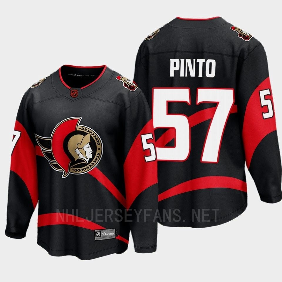 Ottawa Senators 2022 Shane Pinto 57 Special Edition 2.0 Breakaway Player Black Jersey - JS975 