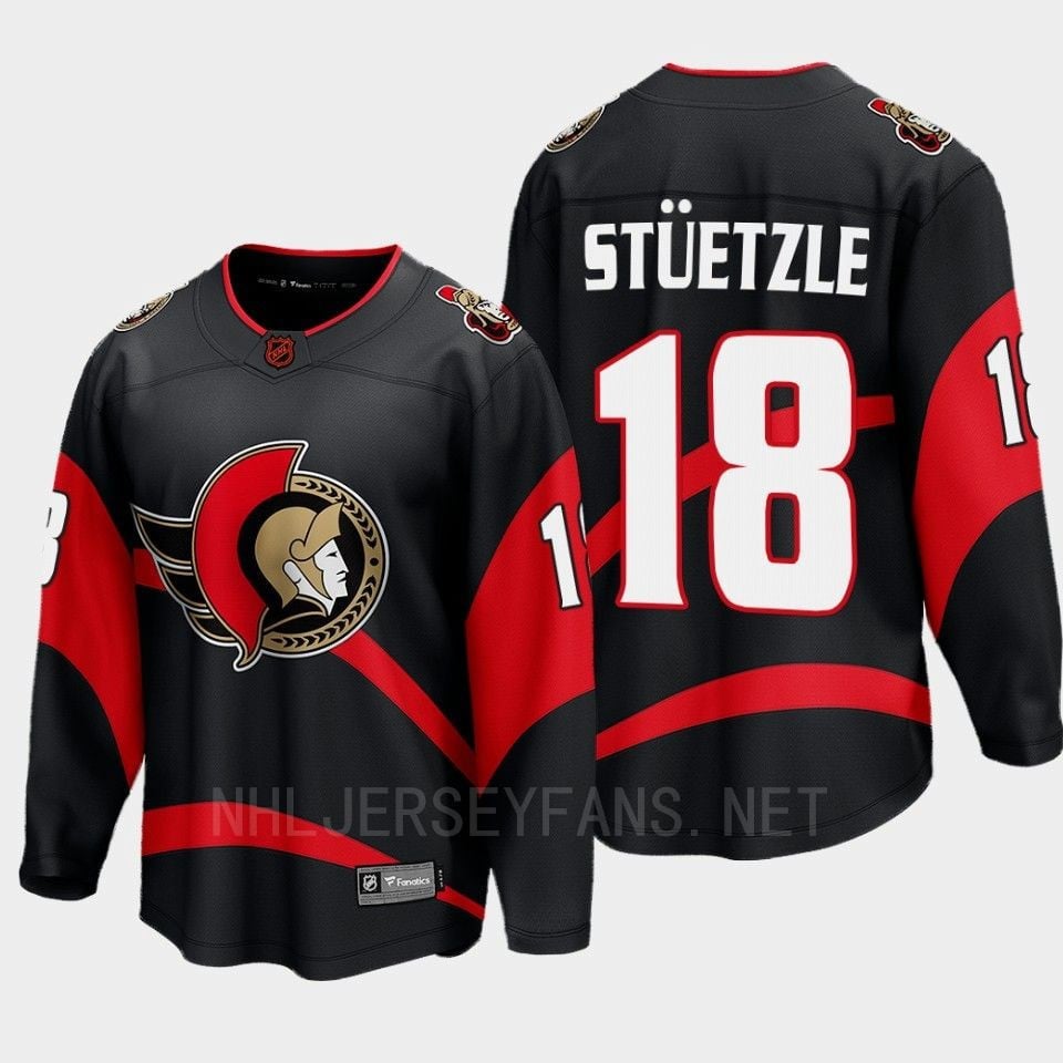 Ottawa Senators 2022 Tim Stuetzle 18 Special Edition 2.0 Black Jersey Breakaway Player - JS527 