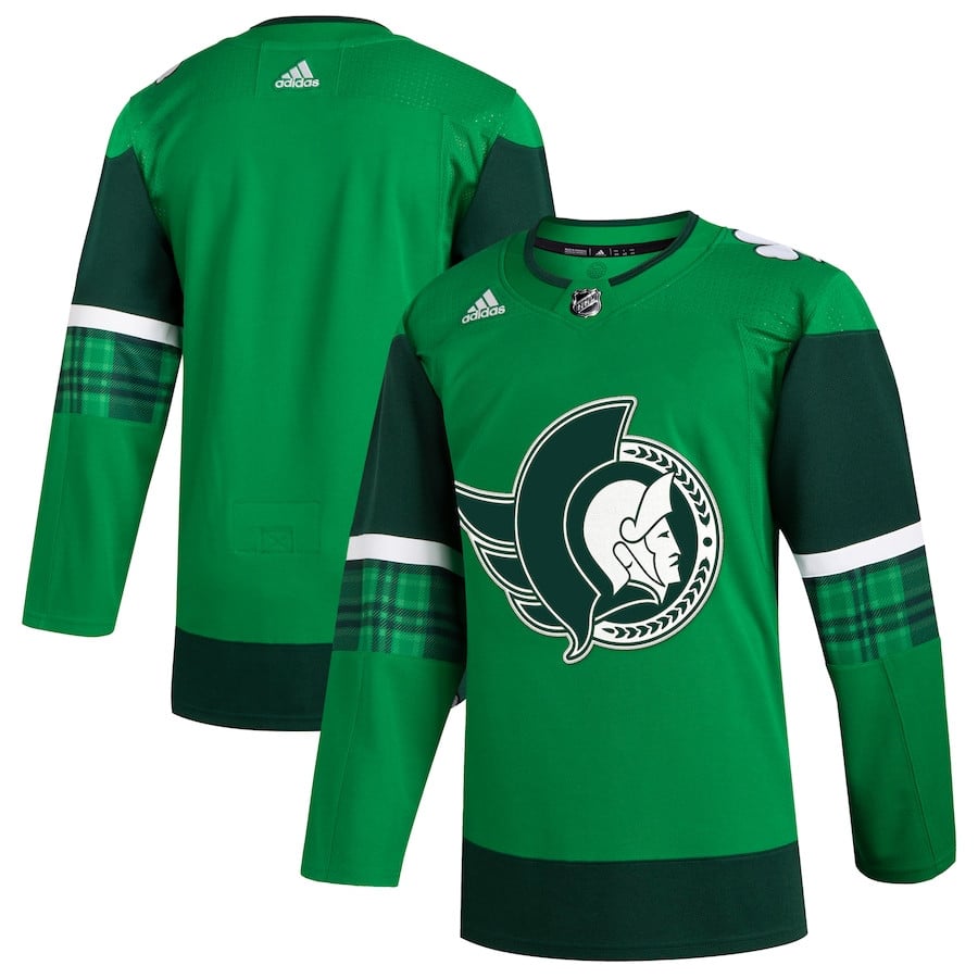 Ottawa Senators 2023 St. Patrick's Day Primegreen Men Jersey - Kelly Green - JS961 