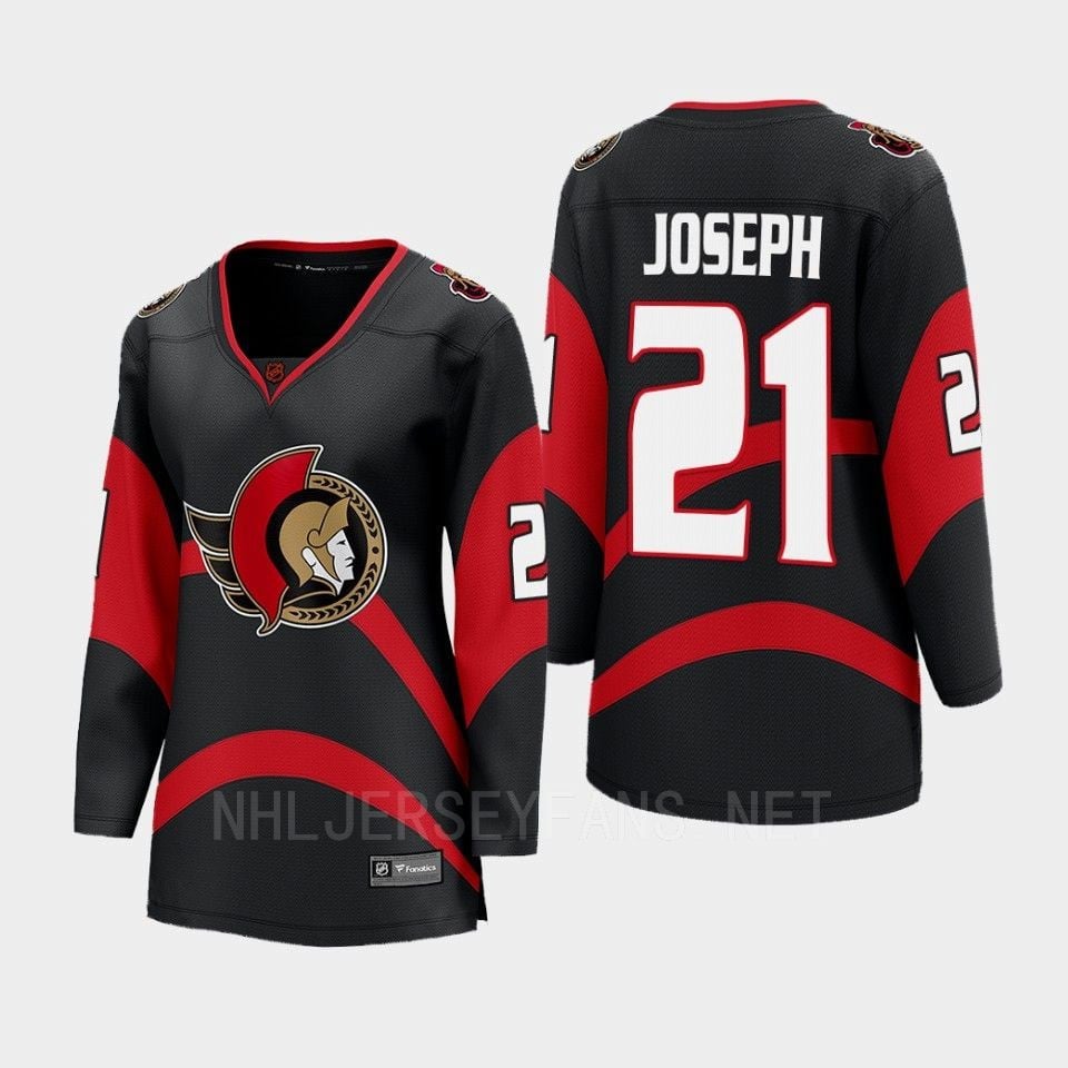 Ottawa Senators 21 Mathieu Joseph Reverse Retro Black Equipment, Women - JS934 