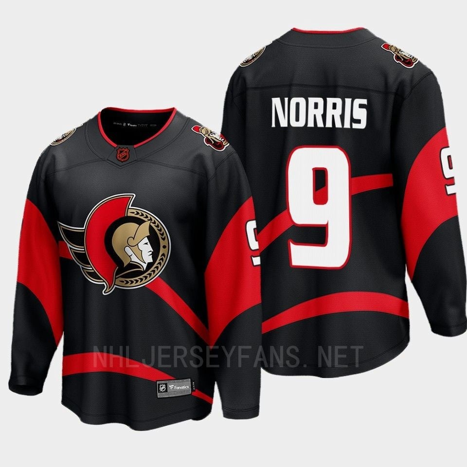 Ottawa Senators Josh Norris 39 Special Edition 2.0 Black Jersey Breakaway Player - JS456 