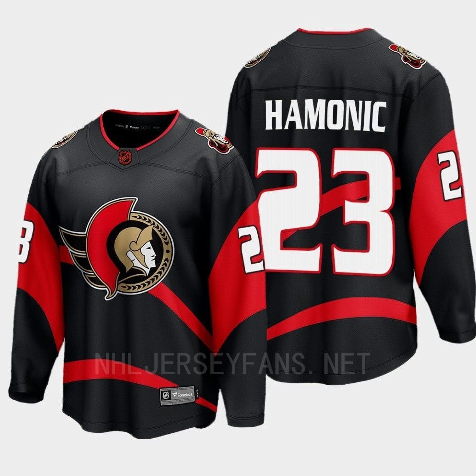 Ottawa Senators Travis Hamonic 23 Special Edition 2.0 Black Jersey Breakaway Player - JS673 