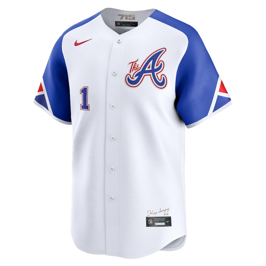 Alternative view of Ozzie Albies 1 Atlanta Braves City Connect Limited Men Jersey - White - JS378