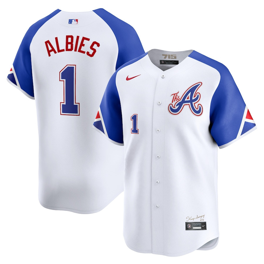 Ozzie Albies 1 Atlanta Braves City Connect Limited Men Jersey - White - JS378
