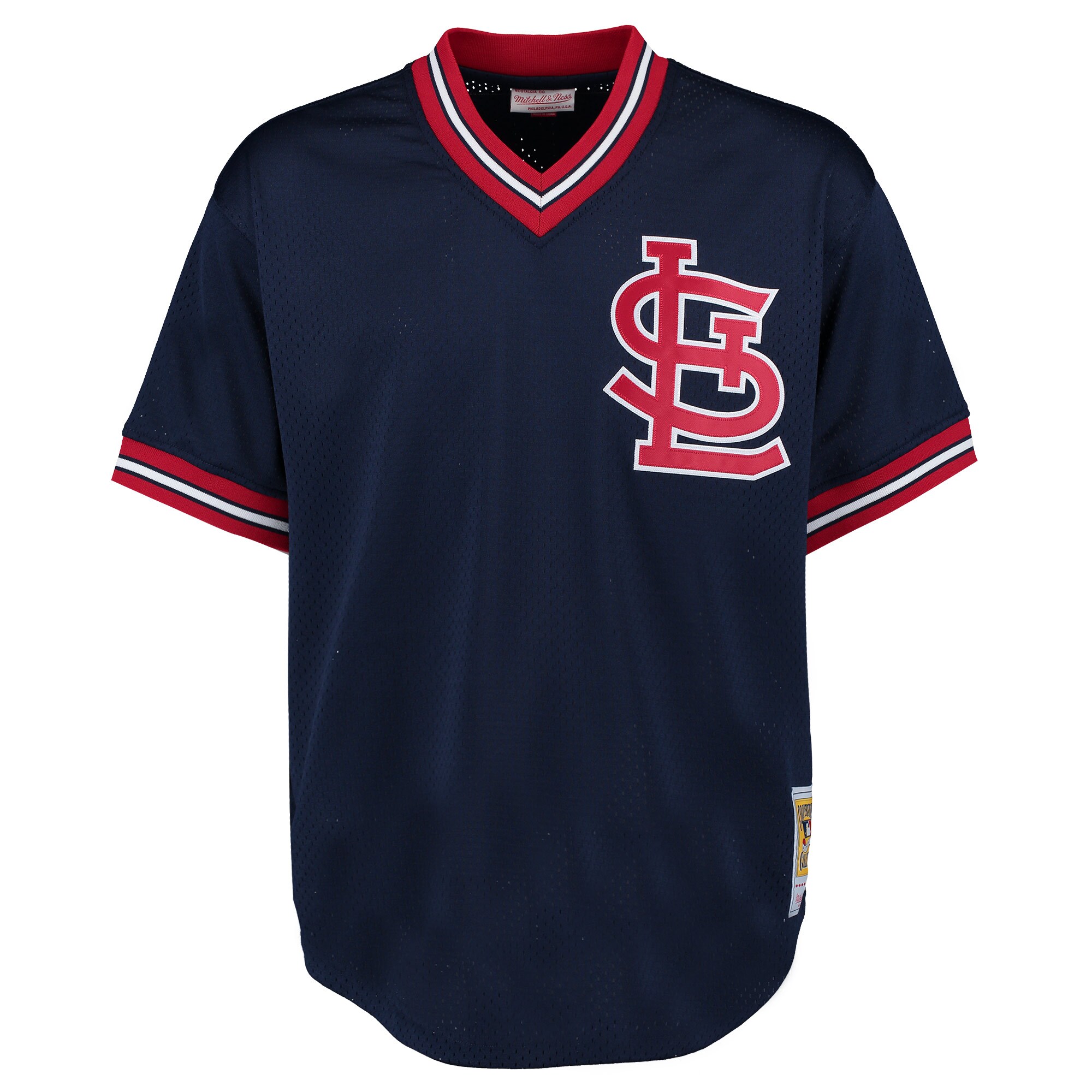 Alternative view of Ozzie Smith St. Louis Cardinals Mitchell & Ness 1994 Authentic Cooperstown Collection Mesh Batting Practice Jersey - Navy